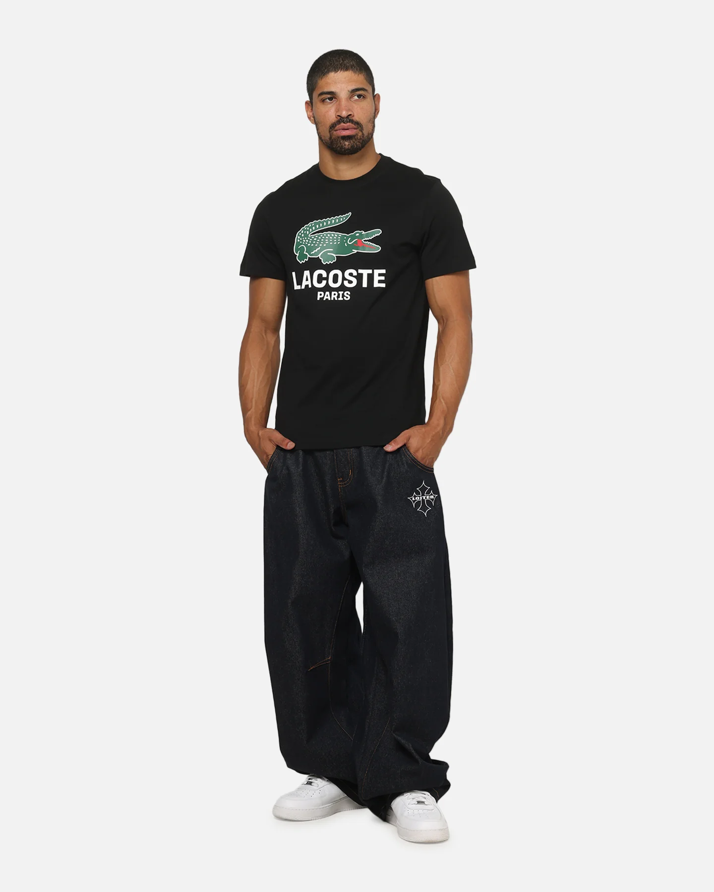 Lacoste Originals Croc Graphic T-Shirt Black - Image 2