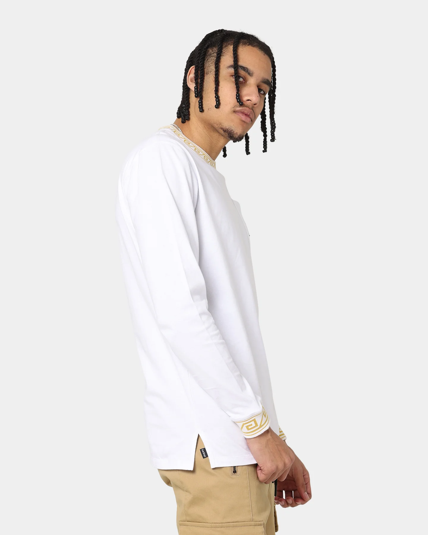 Last Kings Territorial Rib Long Sleeve T-Shirt White - Image 5