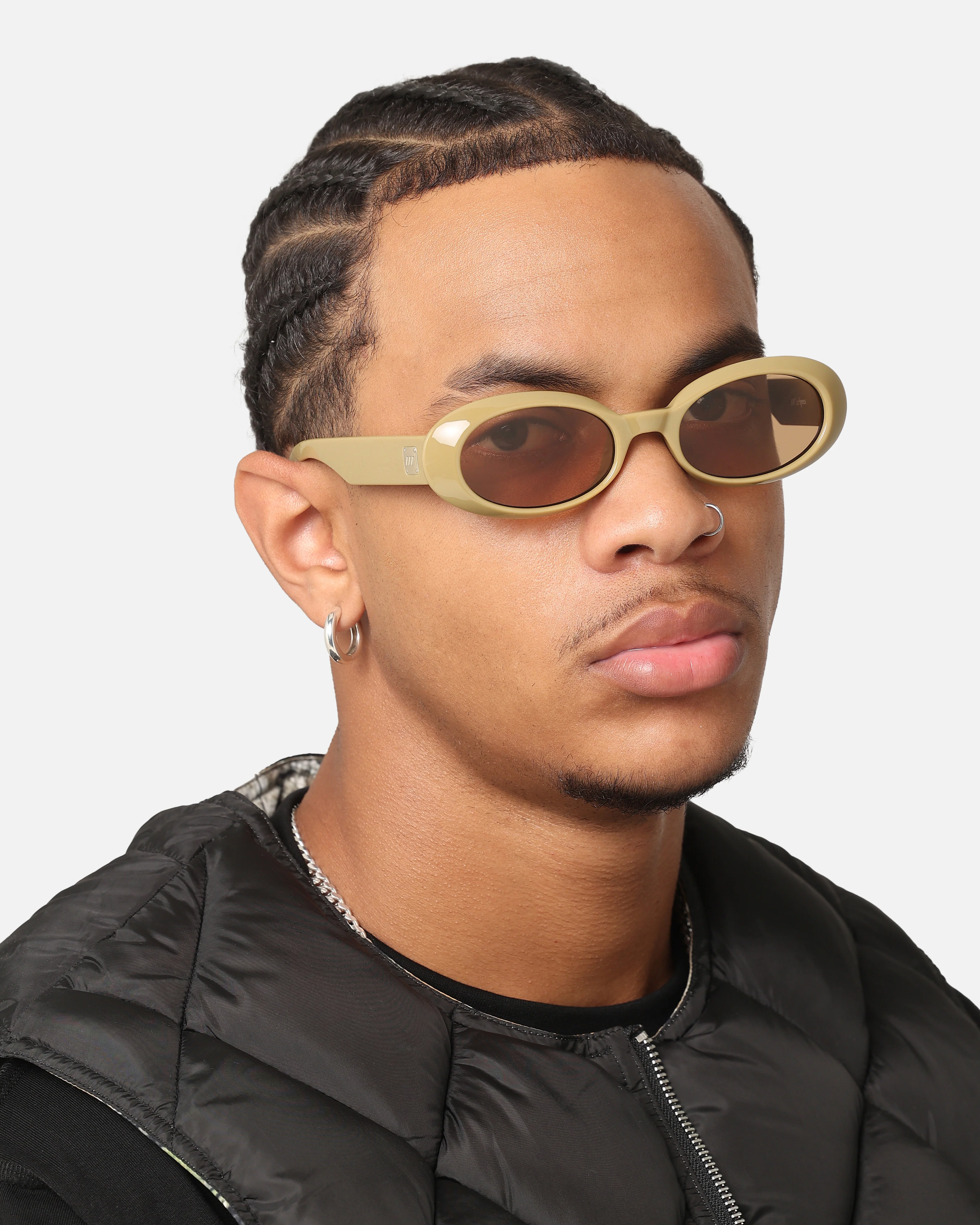 Le Specs Work It Sunglasses Taupe - Image 2