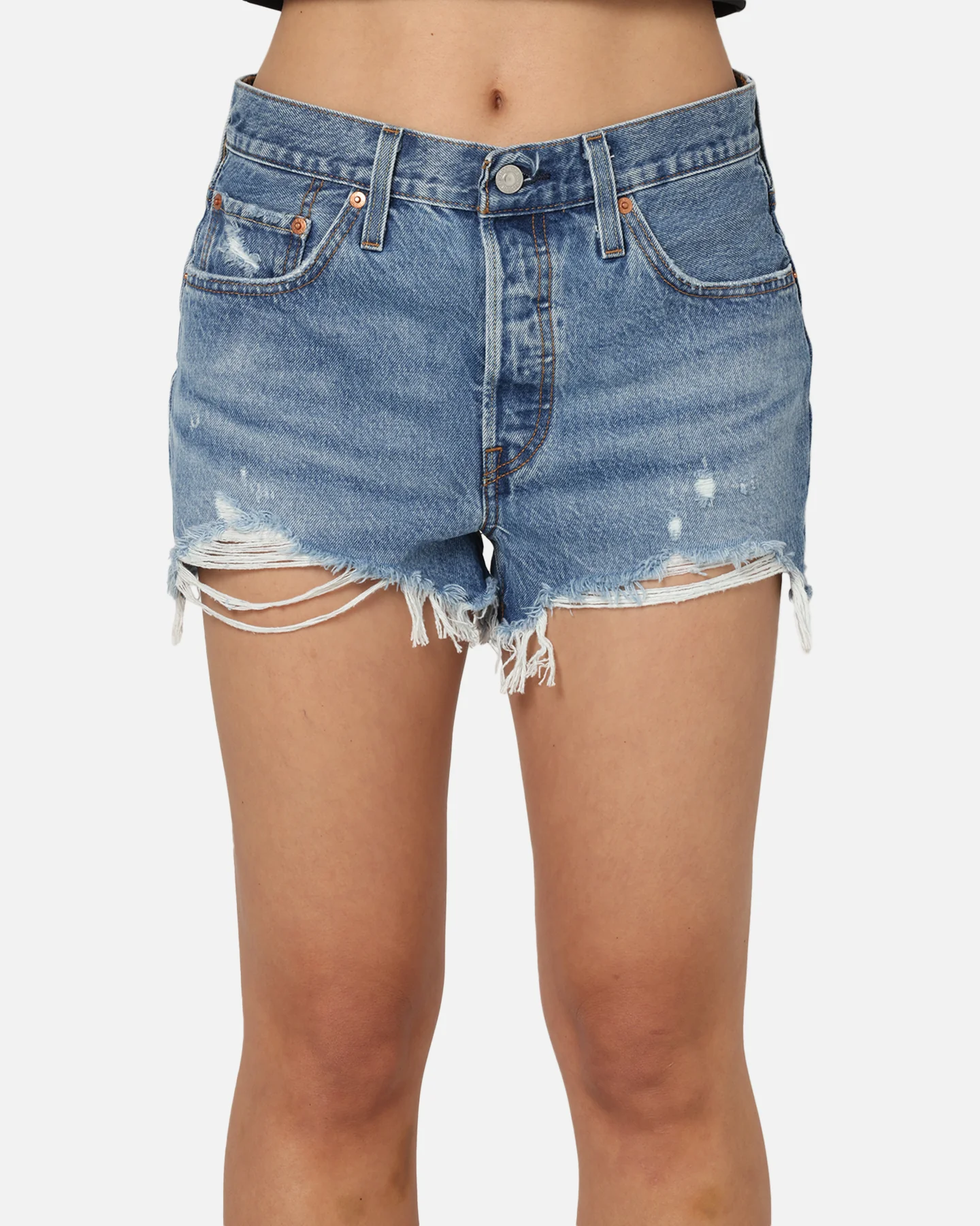 Levi Strauss And Co Women's 501® Original Denim Shorts Blue - Image 7