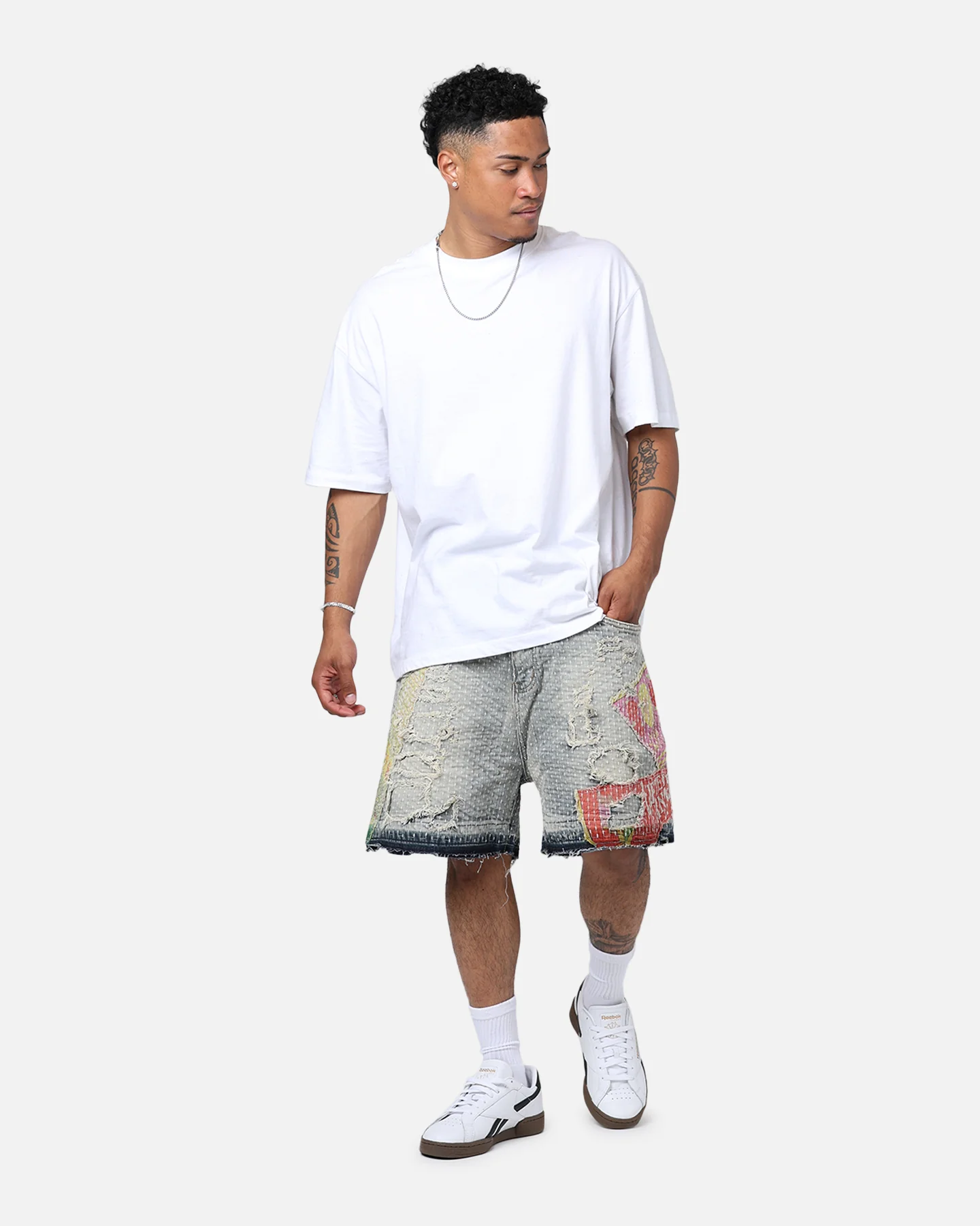 Lifted Anchors "Maria" Boro Shorts Blue Bleached - Image 2