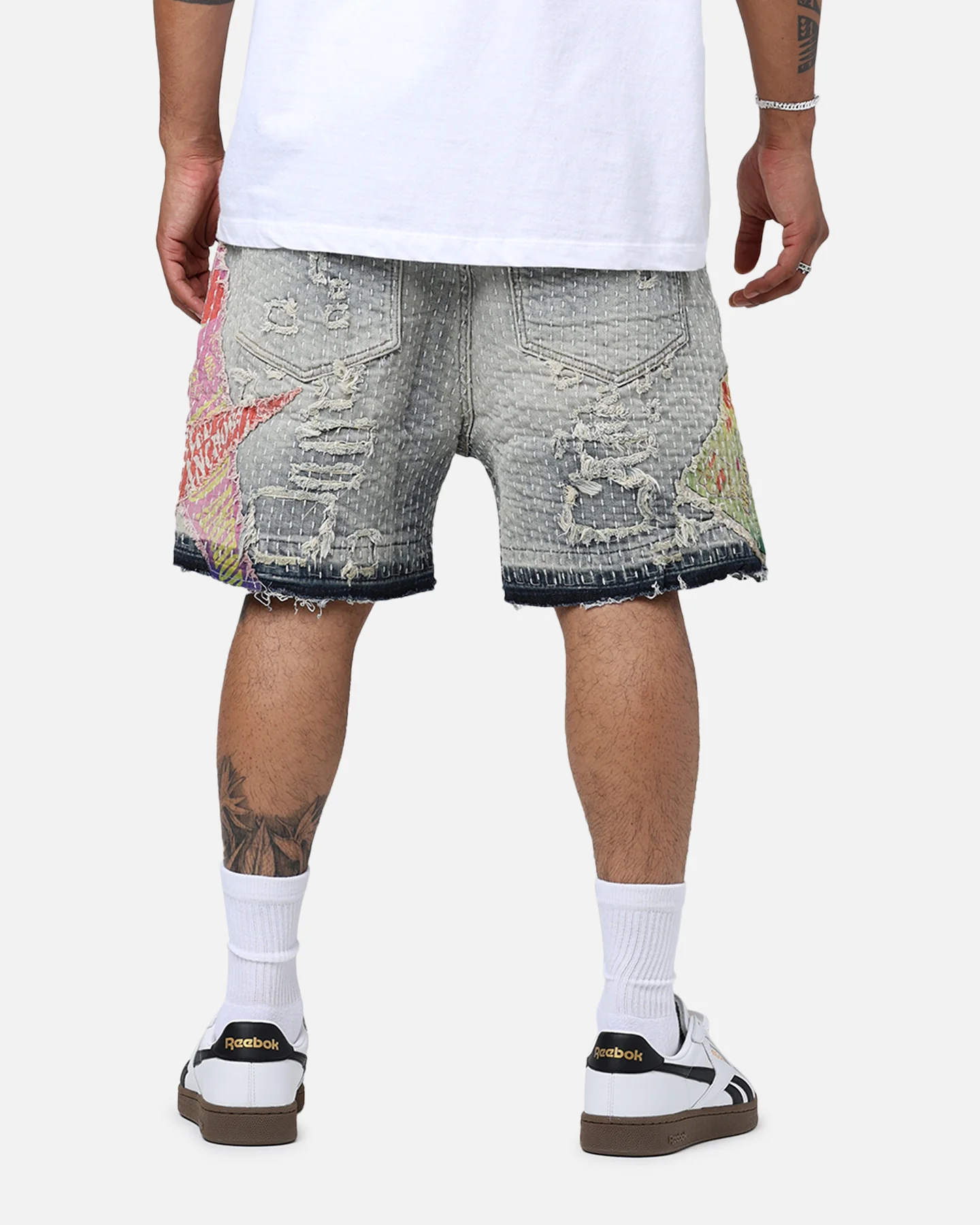 Lifted Anchors "Maria" Boro Shorts Blue Bleached - Image 5