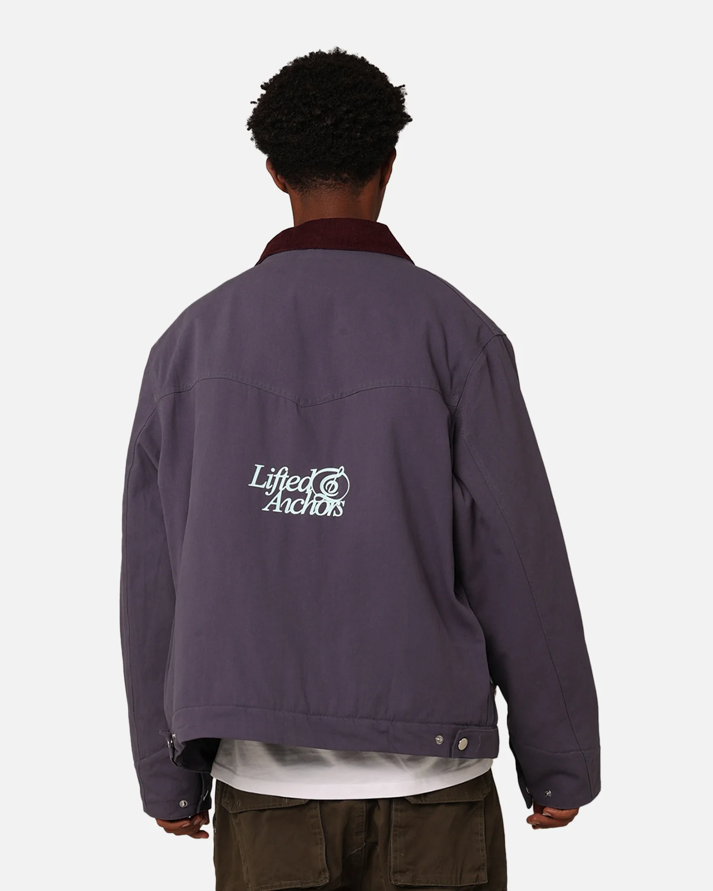 Lifted Anchors "Relly" Mohair Work Jacket Navy/Mohair - Image 4