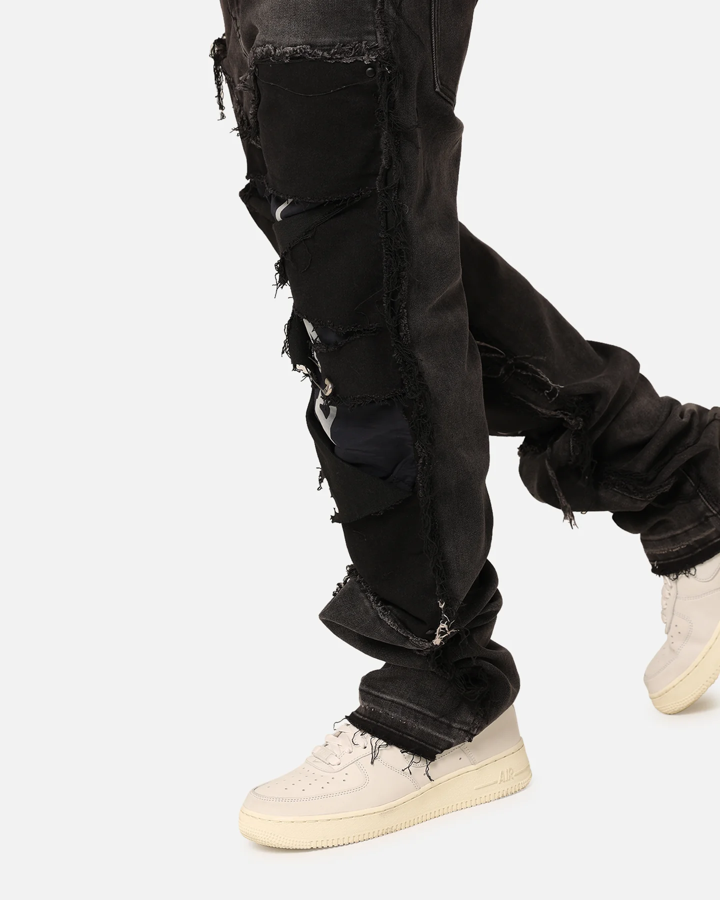 Lifted Anchors "Rem" Quilted Carpenter Denim Jeans Black Rinse - Image 4