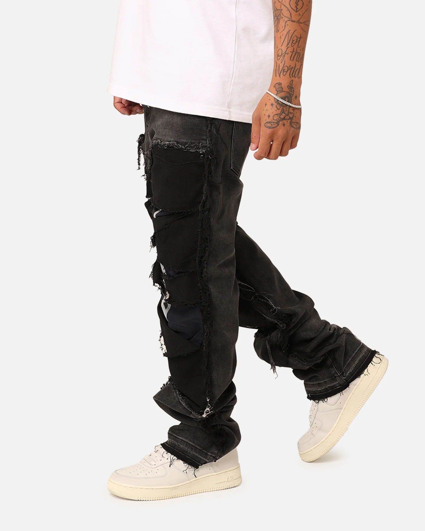 Lifted Anchors "Rem" Quilted Carpenter Denim Jeans Black Rinse - Image 6