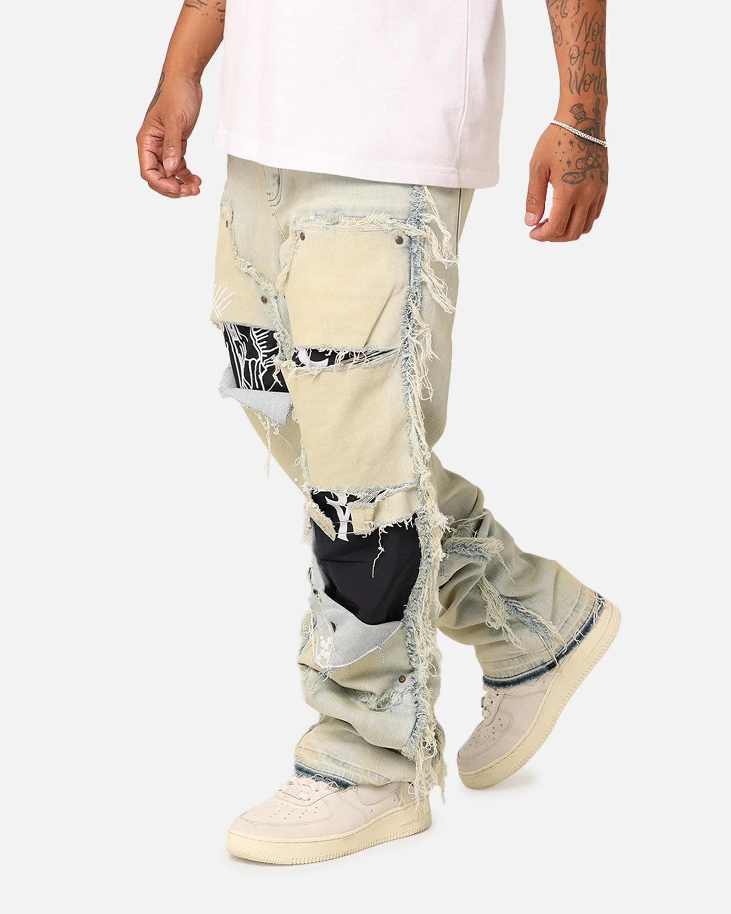 Lifted Anchors "Rem" Quilted Carpenter Denim Jeans Blue Wash - Image 6