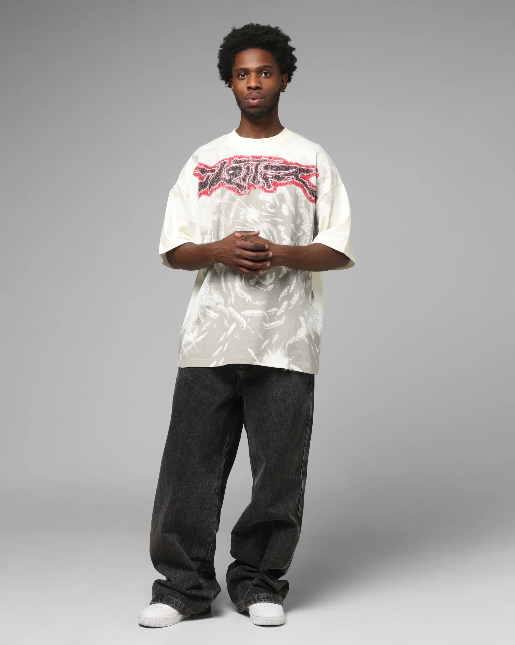 Loiter Airbrush Panther T-Shirt White - Image 3