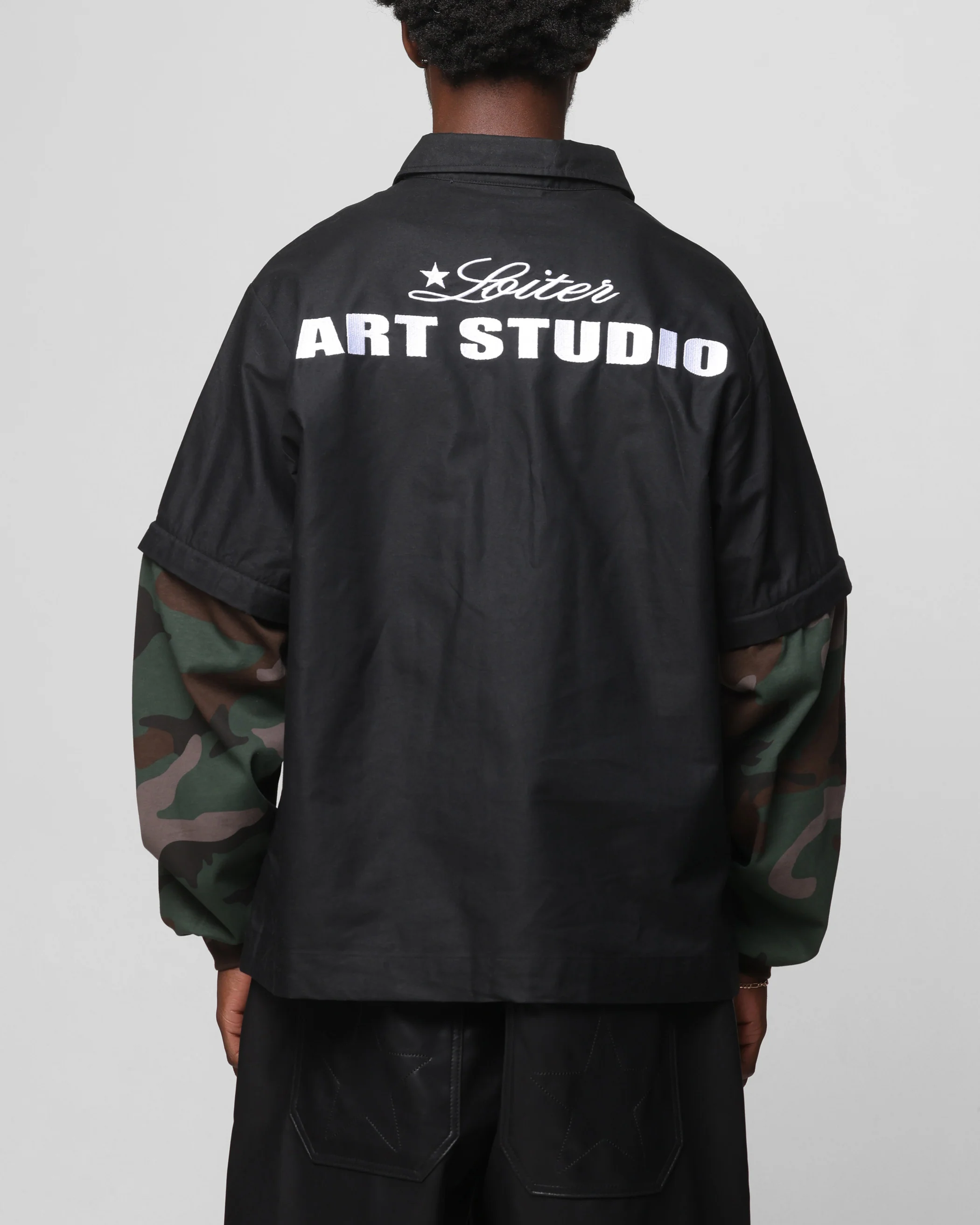 Loiter Art Studio Work Shirt Black/Camo - Image 2