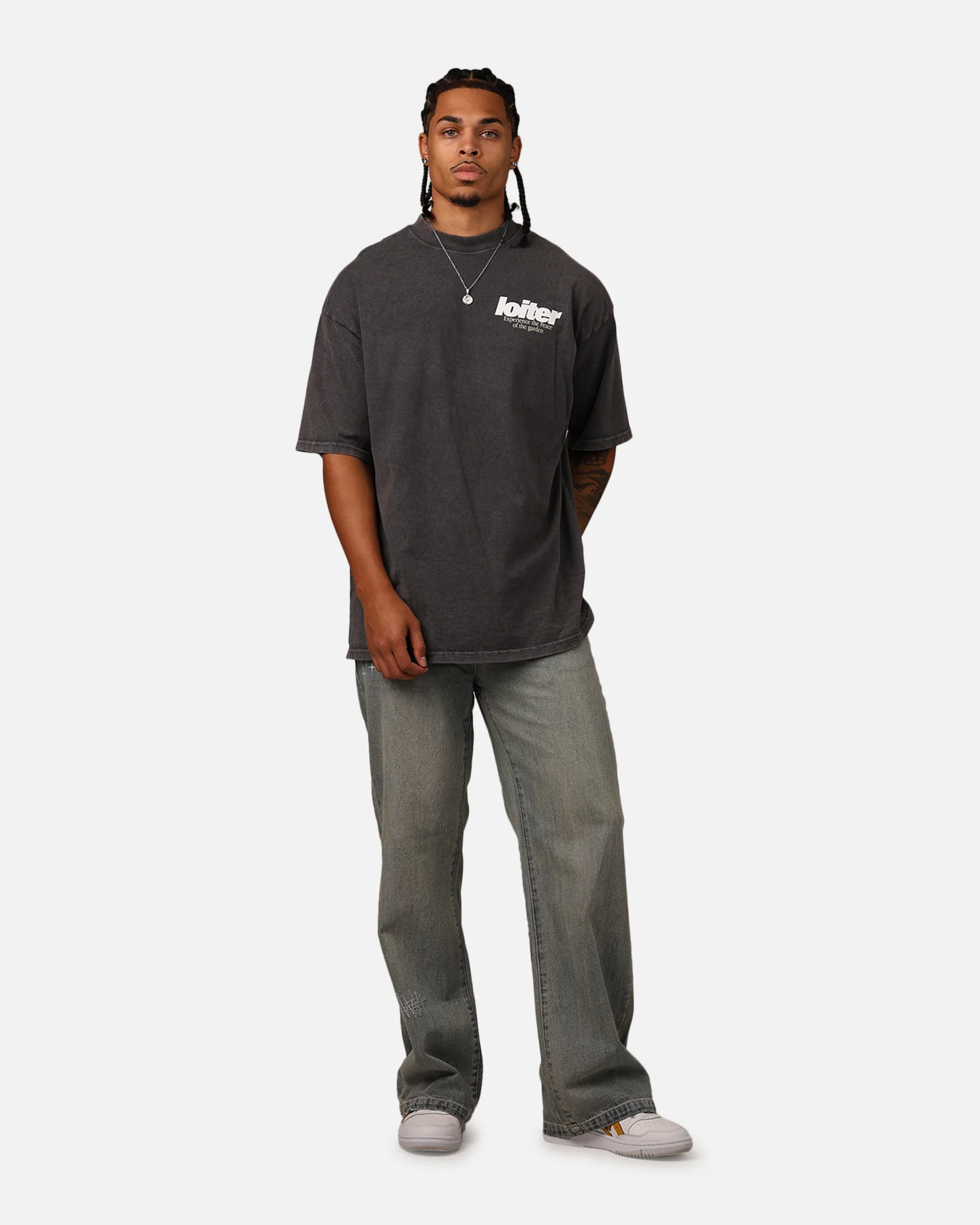 Loiter Bonsai Mock T-Shirt Charcoal - Image 3