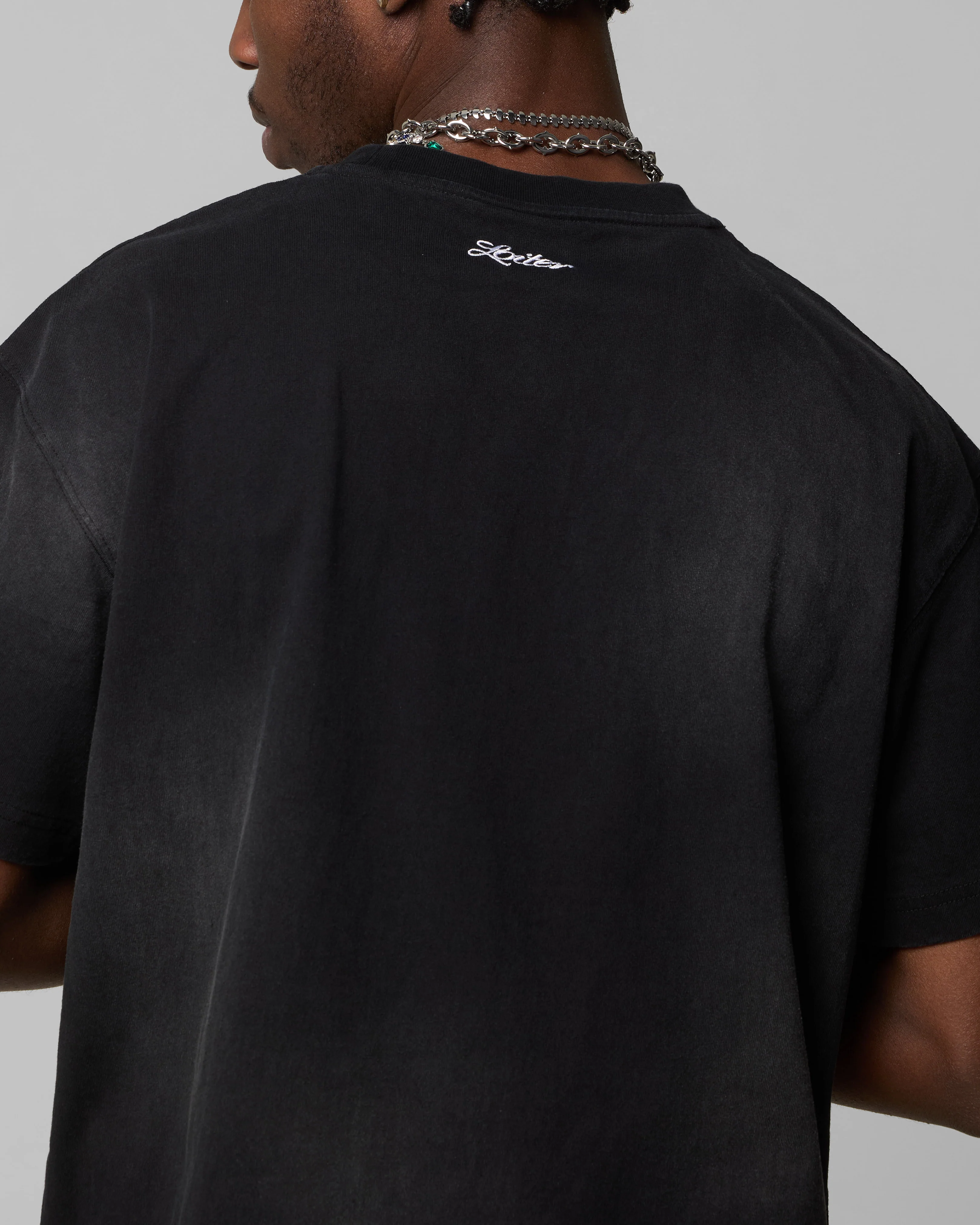 Loiter Boxer Fitted T-Shirt Black - Image 6
