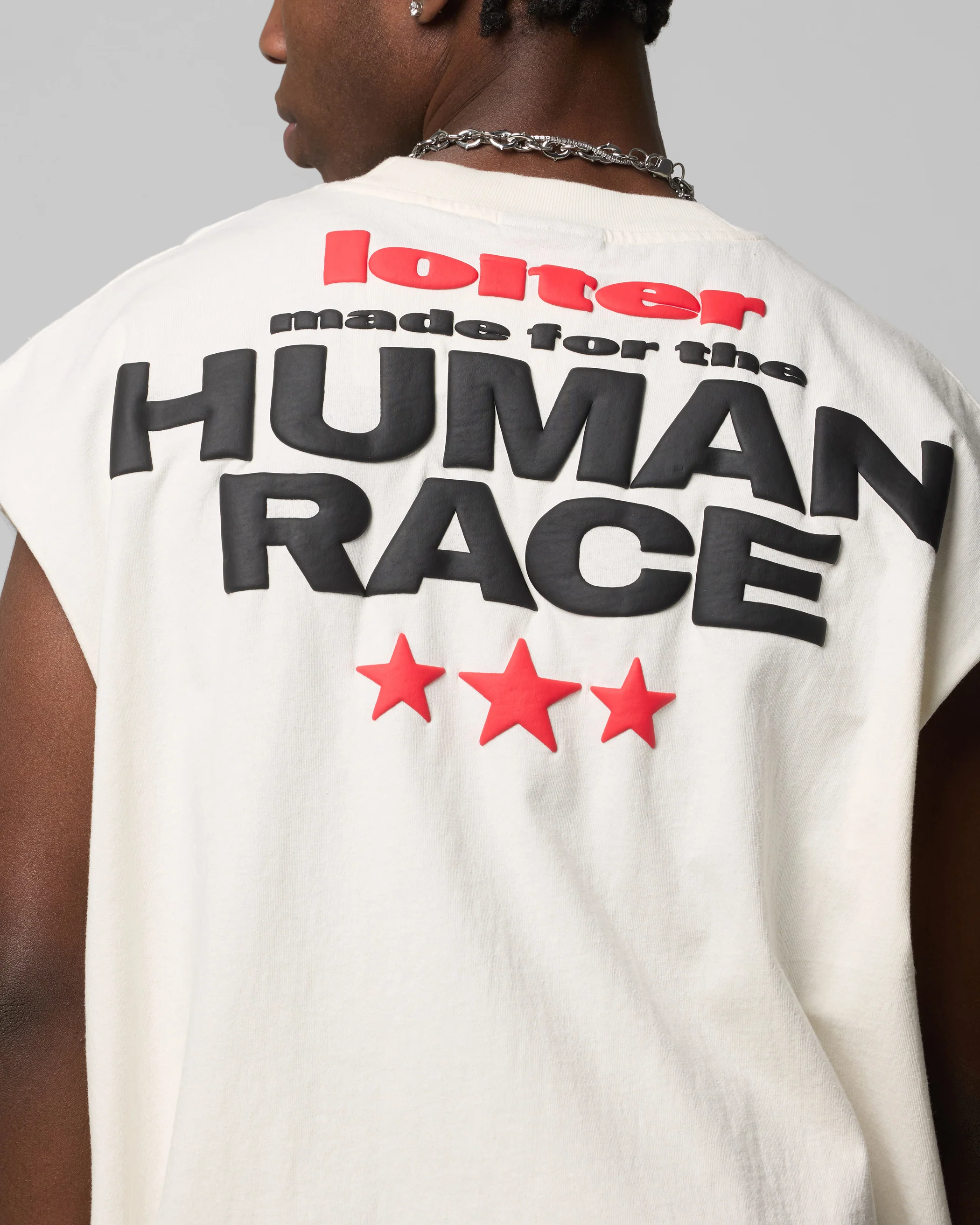 Loiter Celestial Muscle T-Shirt Off White - Image 7