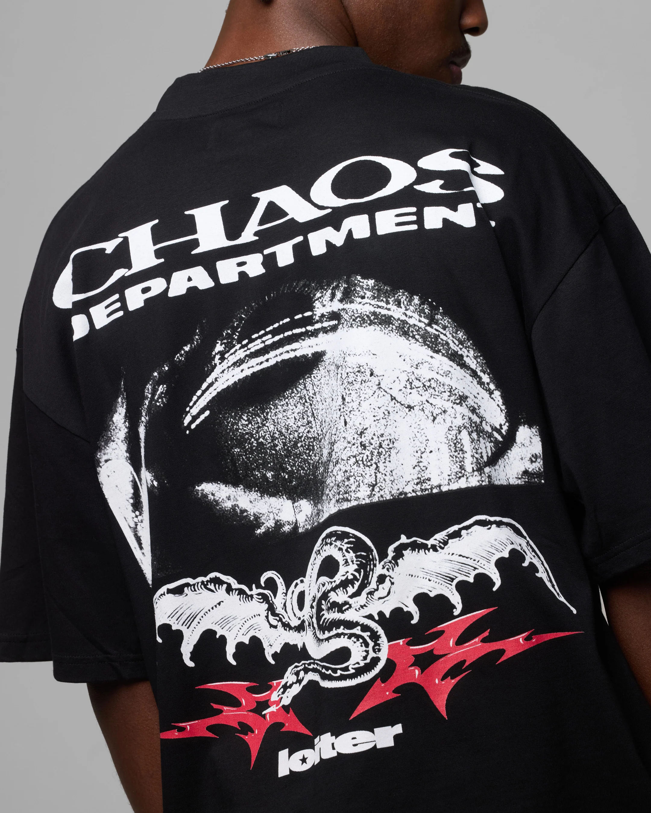 Loiter Chaos Department T-Shirt Black - Image 7