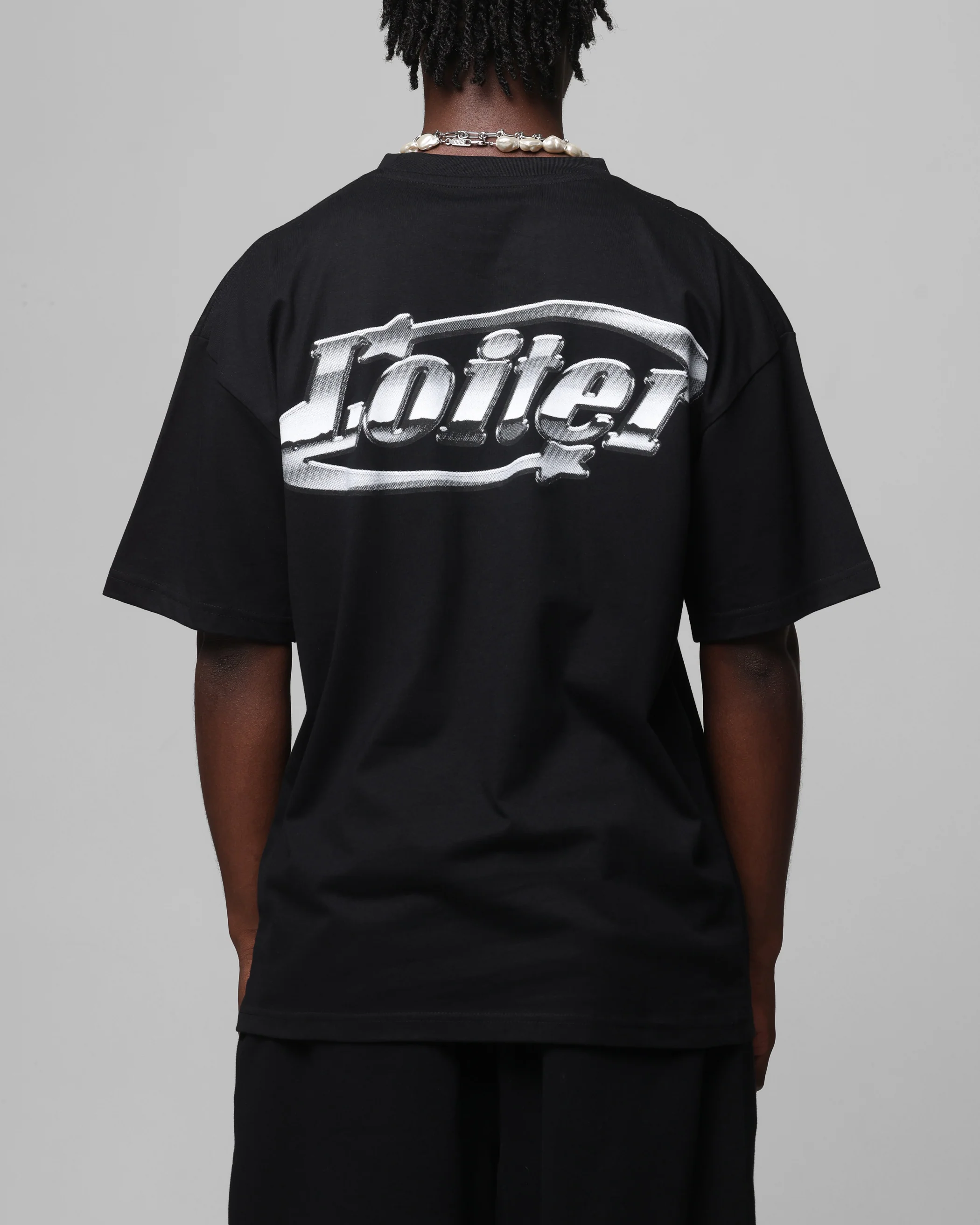 Loiter Chrome Logo T-Shirt Black - Image 2