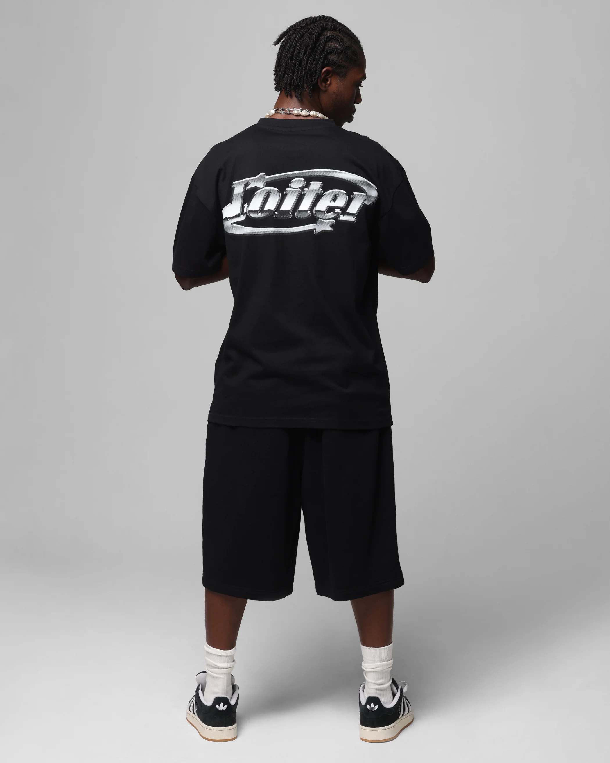 Loiter Chrome Logo T-Shirt Black - Image 4