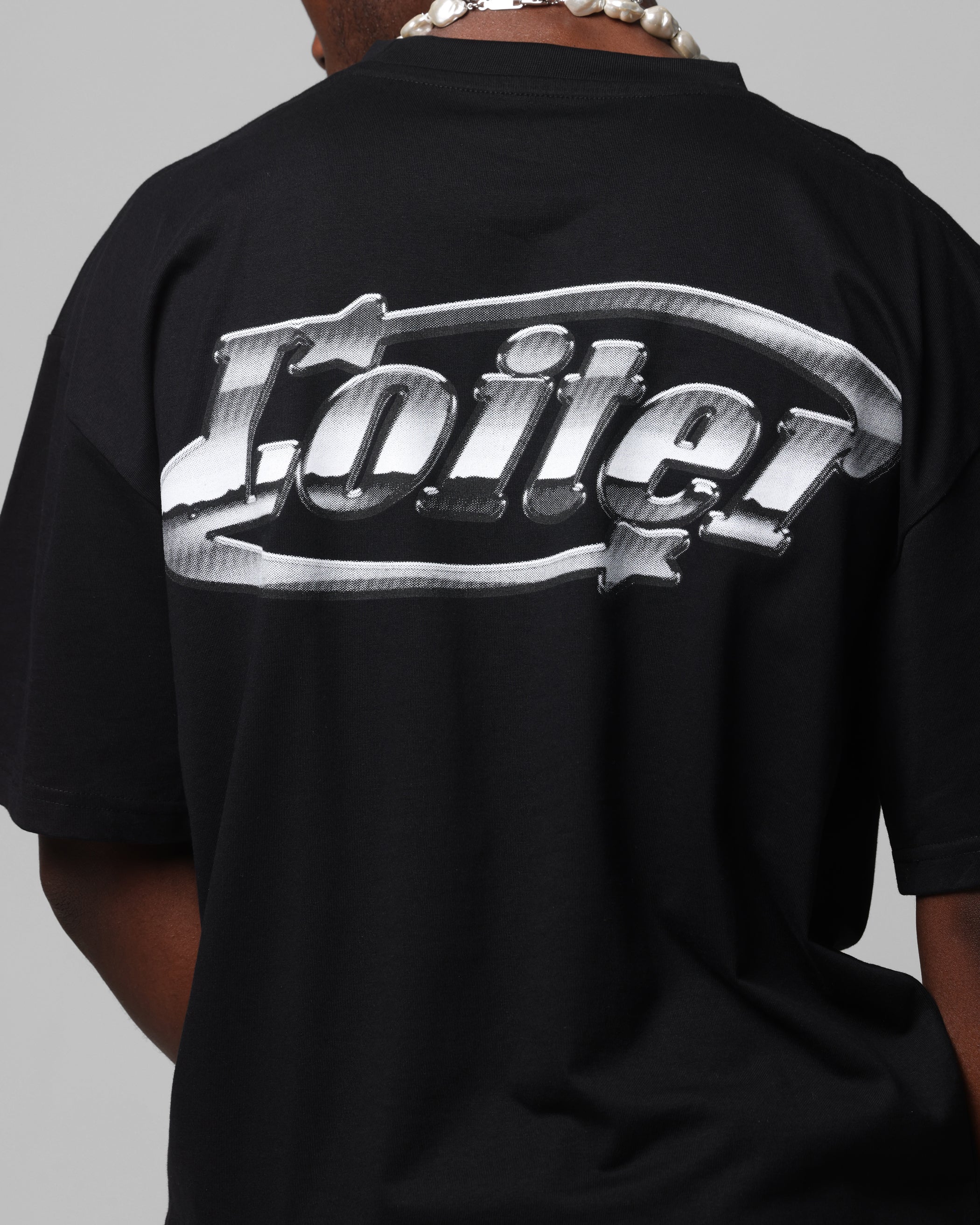 Loiter Chrome Logo T-Shirt Black - Image 8
