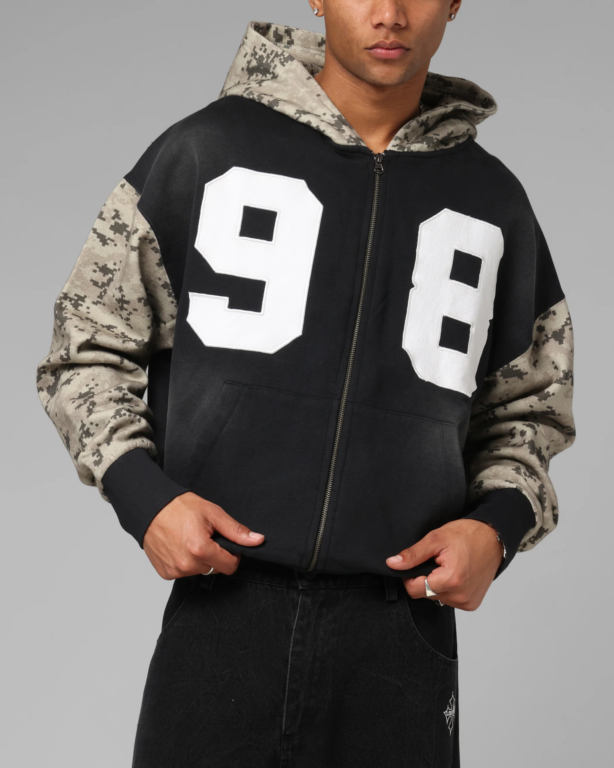 Loiter Cosmos Hoodie Black/Camo - Image 6
