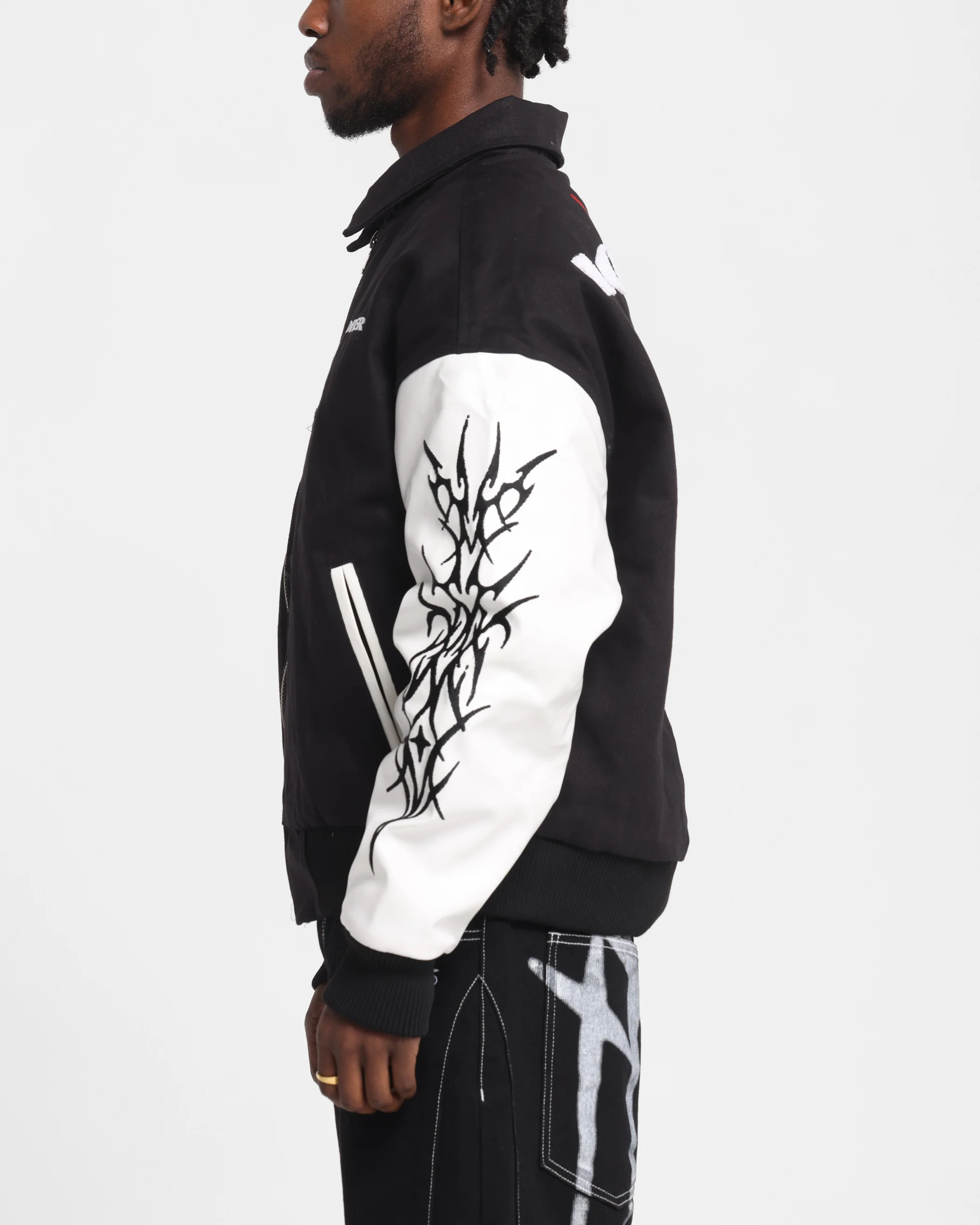 Loiter Cyber Varsity Jacket Black/White - Image 6