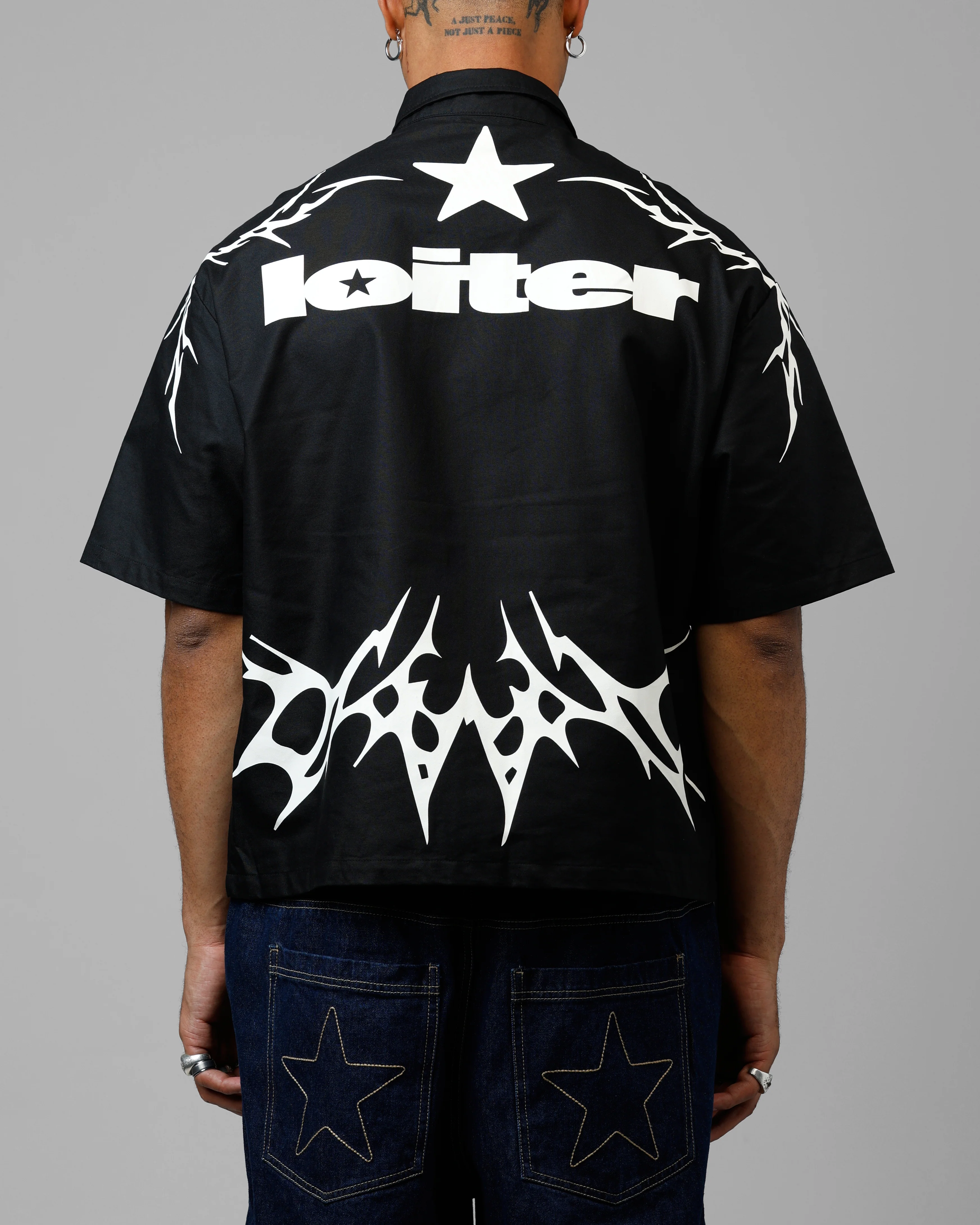 Loiter Cyber Zip V2 T-Shirt Black - Image 2