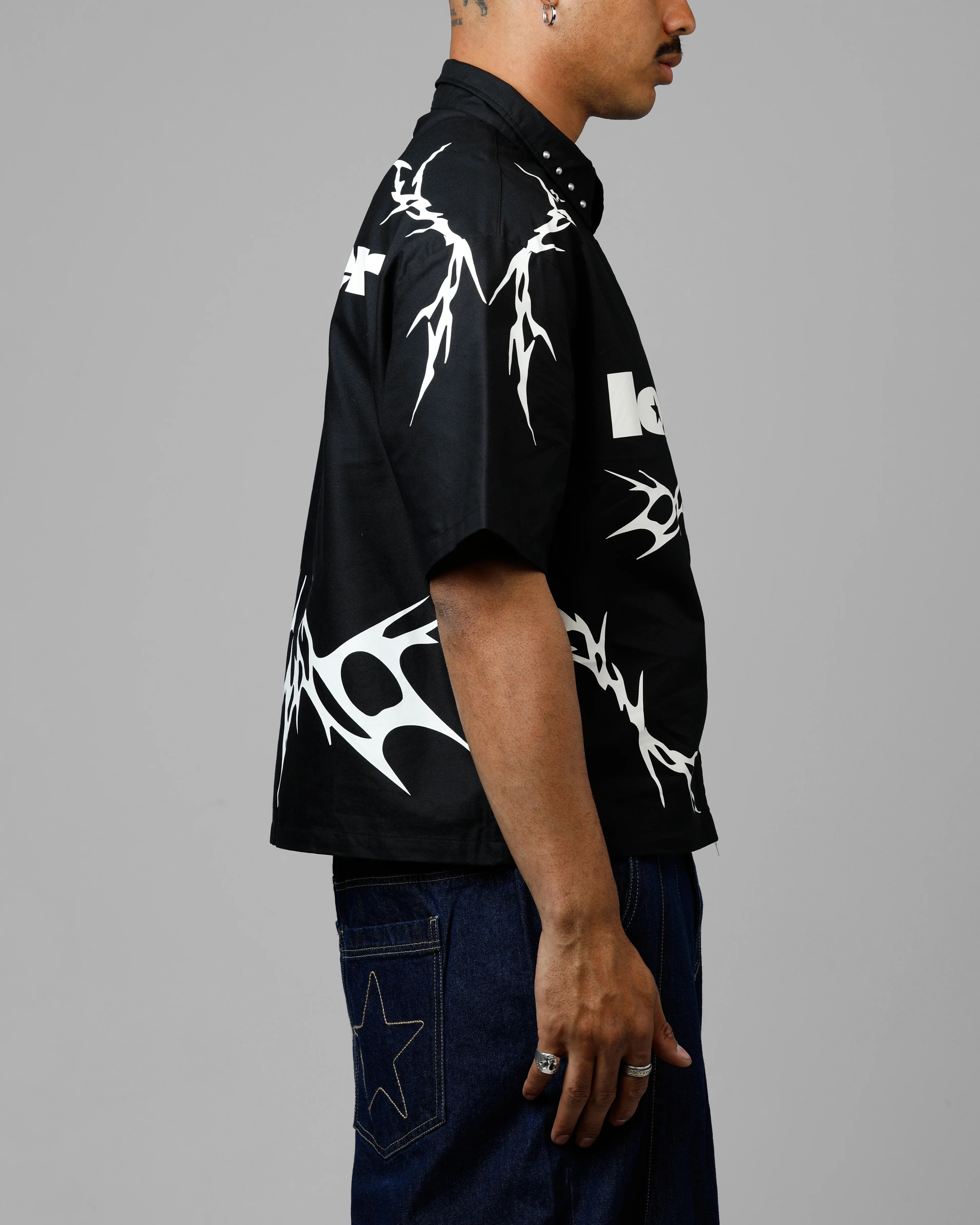 Loiter Cyber Zip V2 T-Shirt Black - Image 4