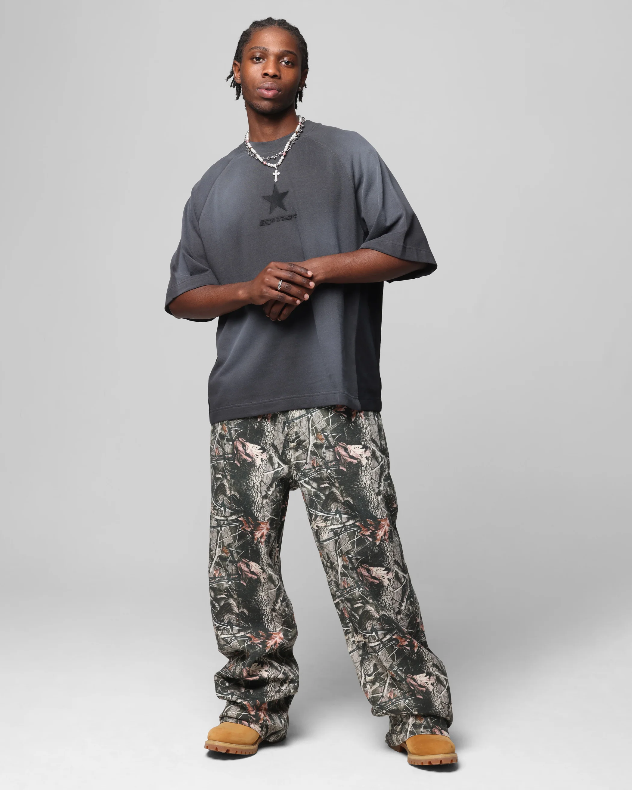 Loiter Daytona Panel T-Shirt Washed Black - Image 3