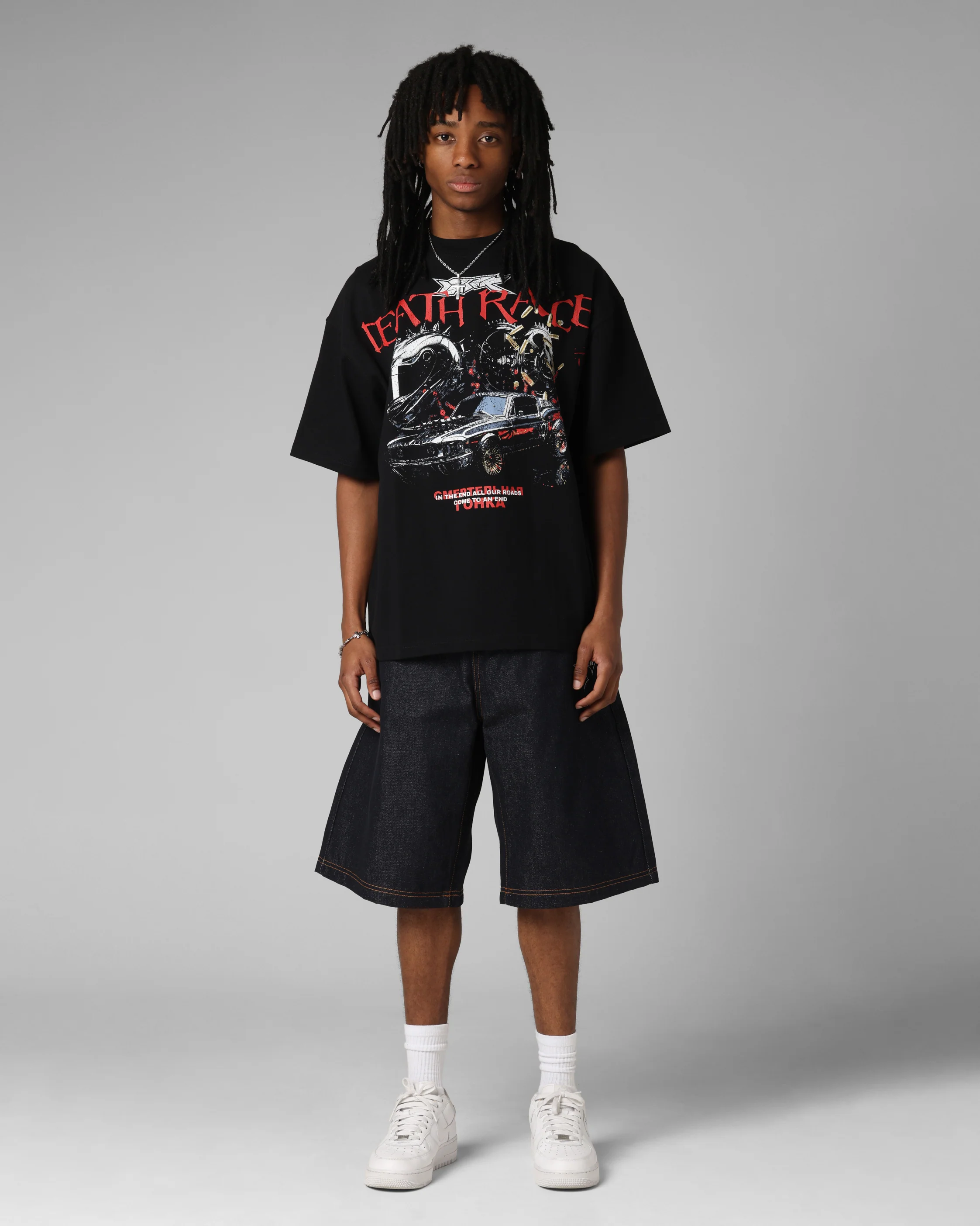 Loiter Death Race Vintage T-Shirt Black - Image 3
