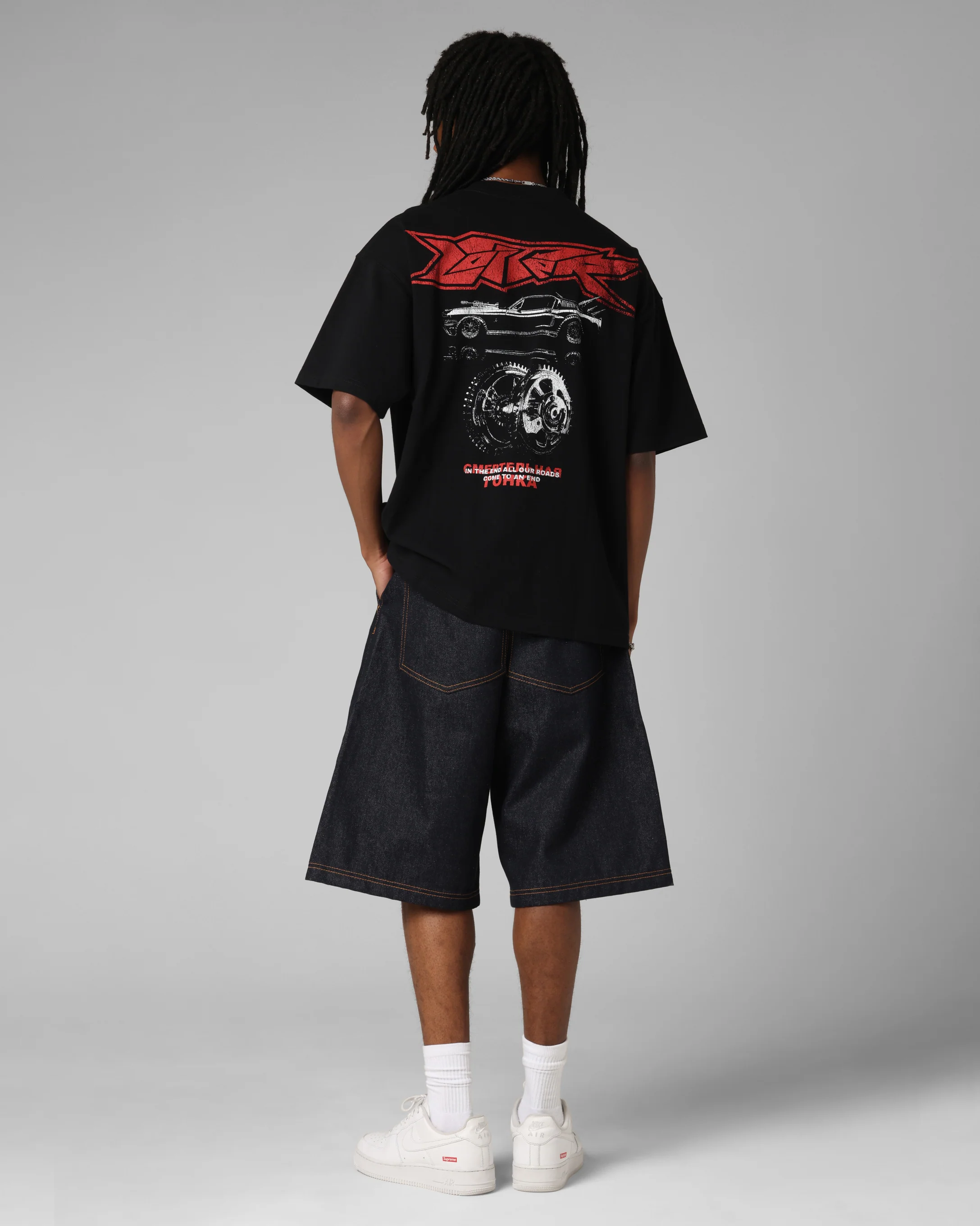 Loiter Death Race Vintage T-Shirt Black - Image 4