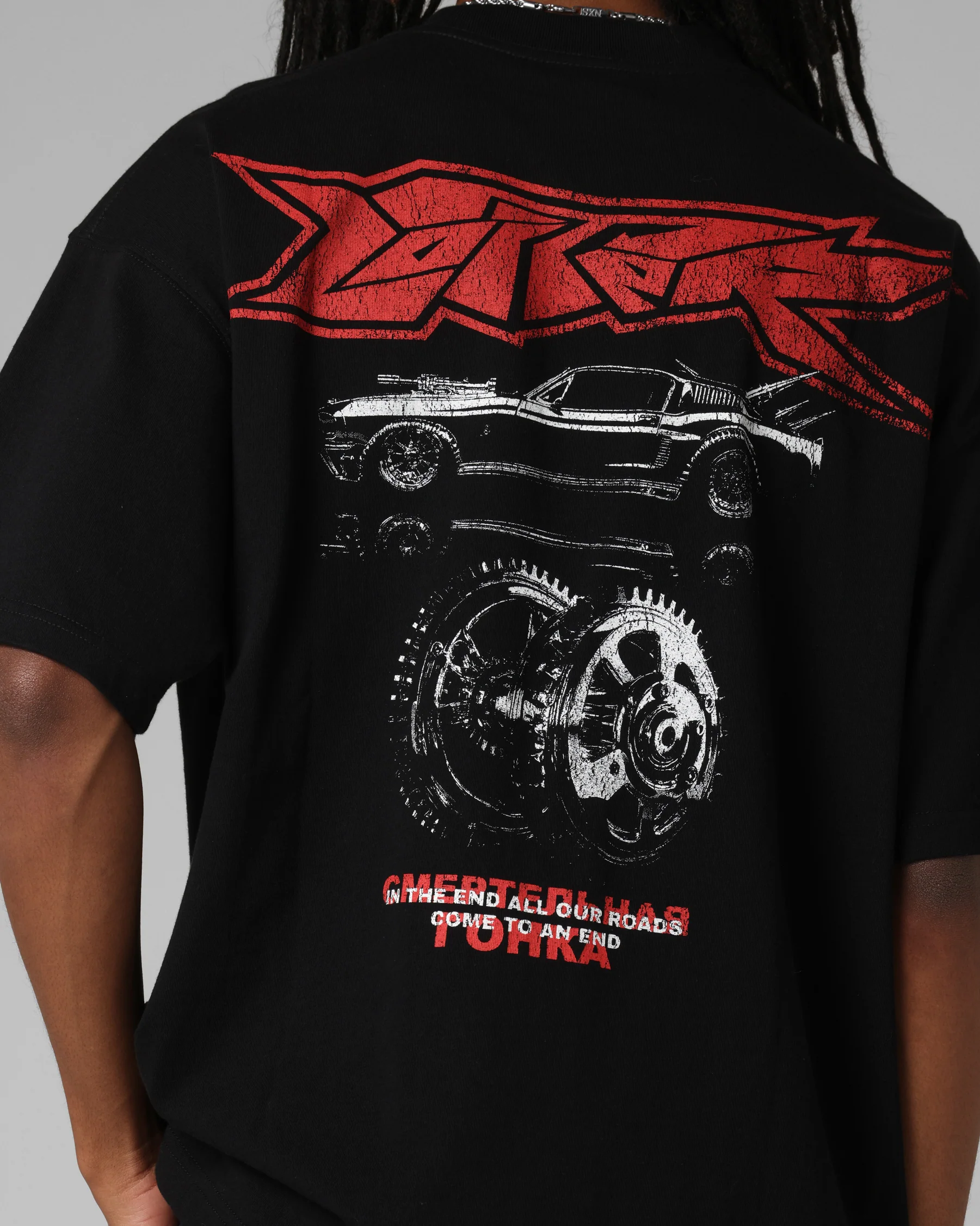 Loiter Death Race Vintage T-Shirt Black - Image 8
