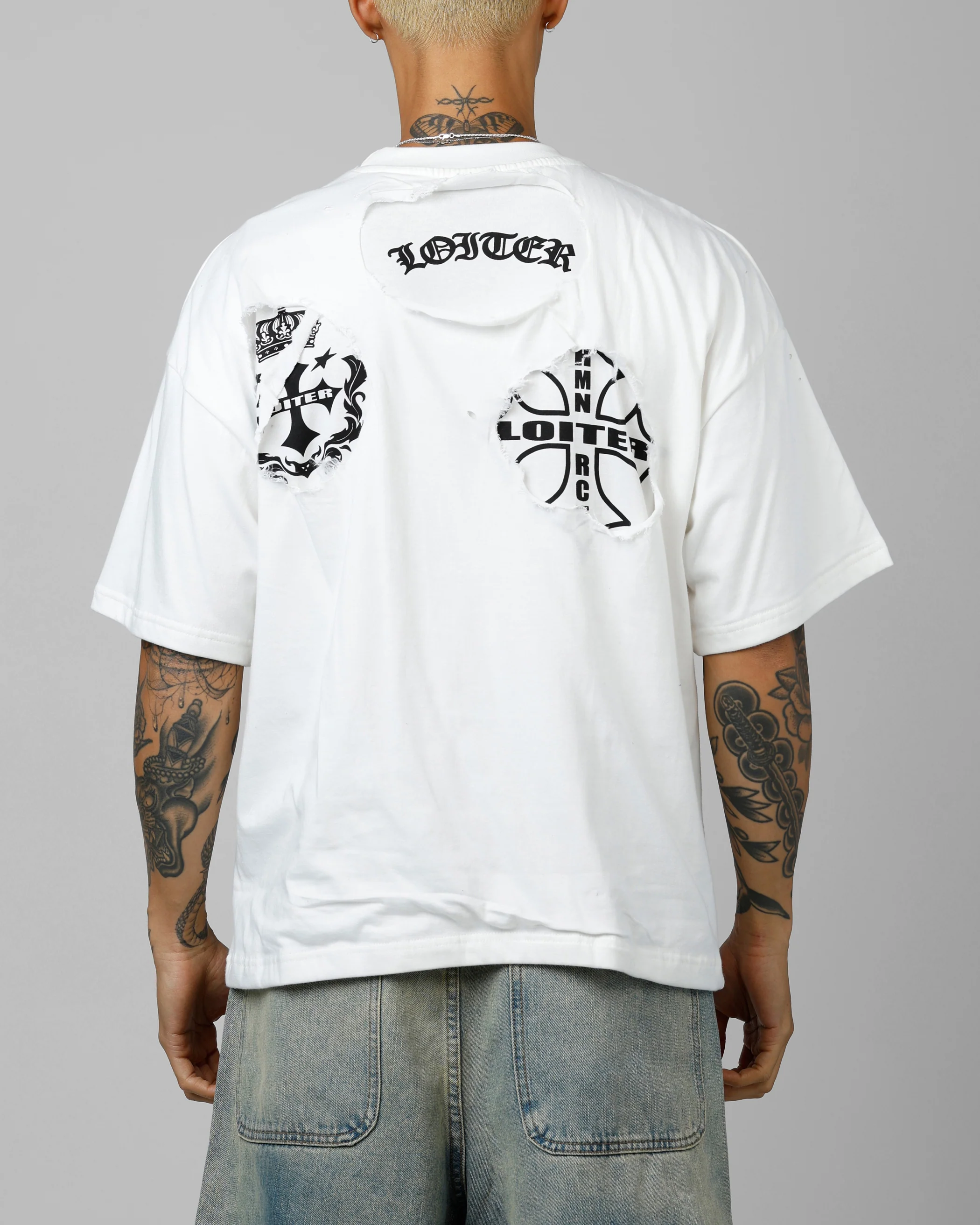 Loiter Destruction T-Shirt Off White - Image 2