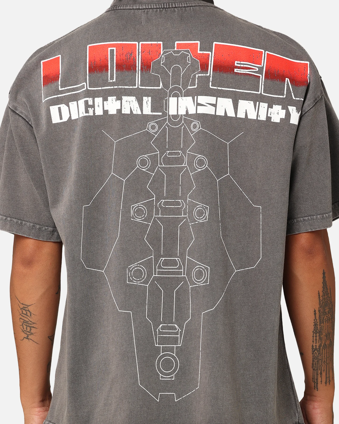 Loiter Digital Insanity Vintage T-Shirt Charcoal - Image 5