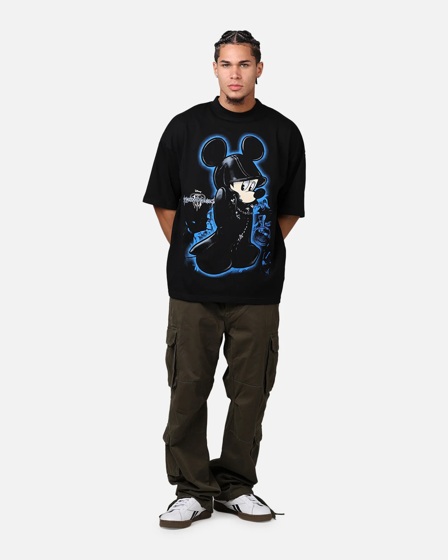 Loiter Disney Kingdom Hearts King Mickey Mockneck T-Shirt Black - Image 3