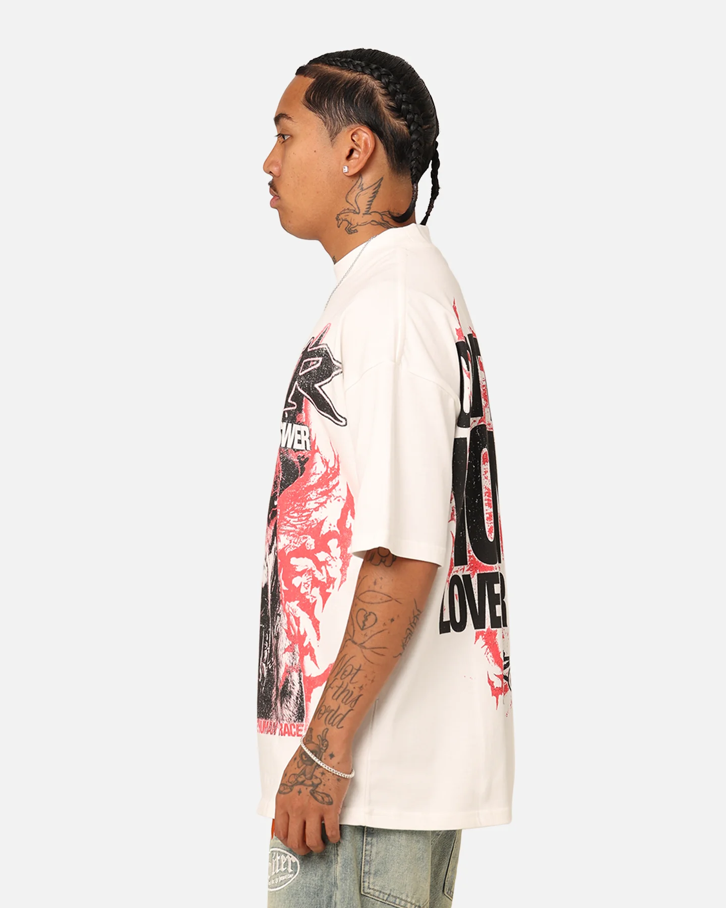 Loiter Dog Tag Oversized T-Shirt Off White - Image 7