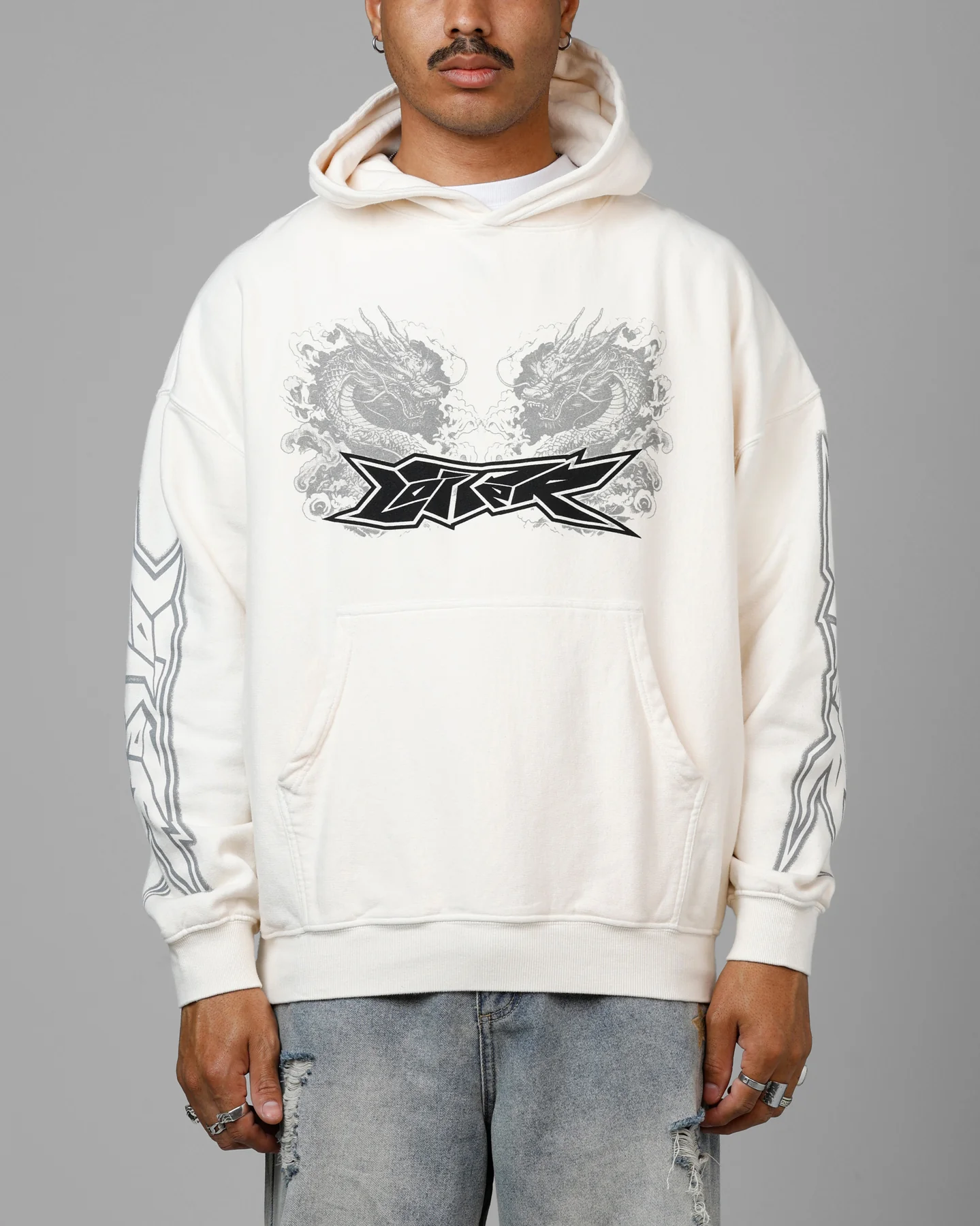 Loiter Draco Born Hoodie Off White - Image 2