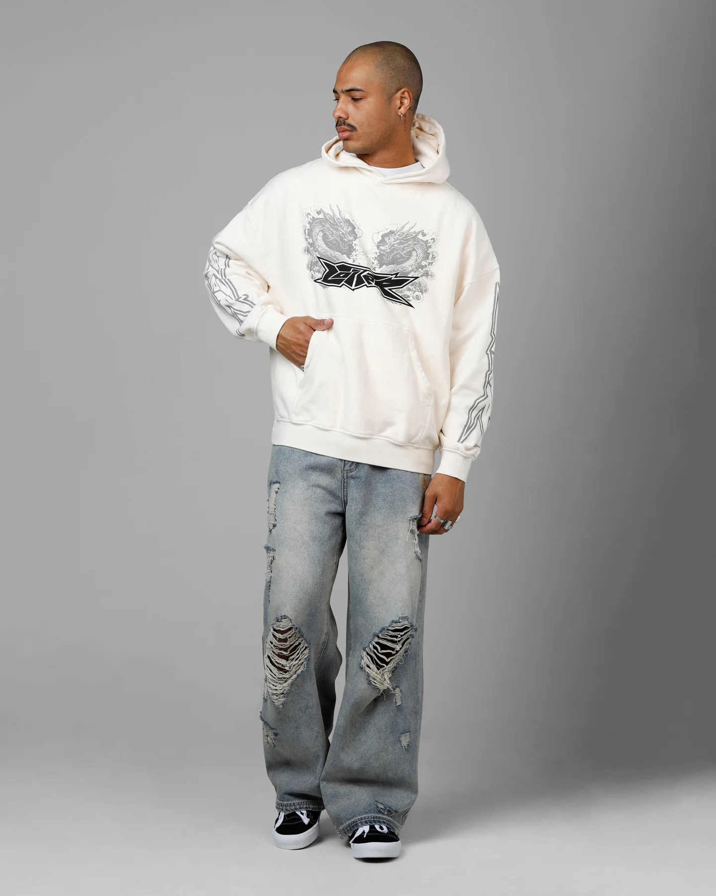 Loiter Draco Born Hoodie Off White - Image 3