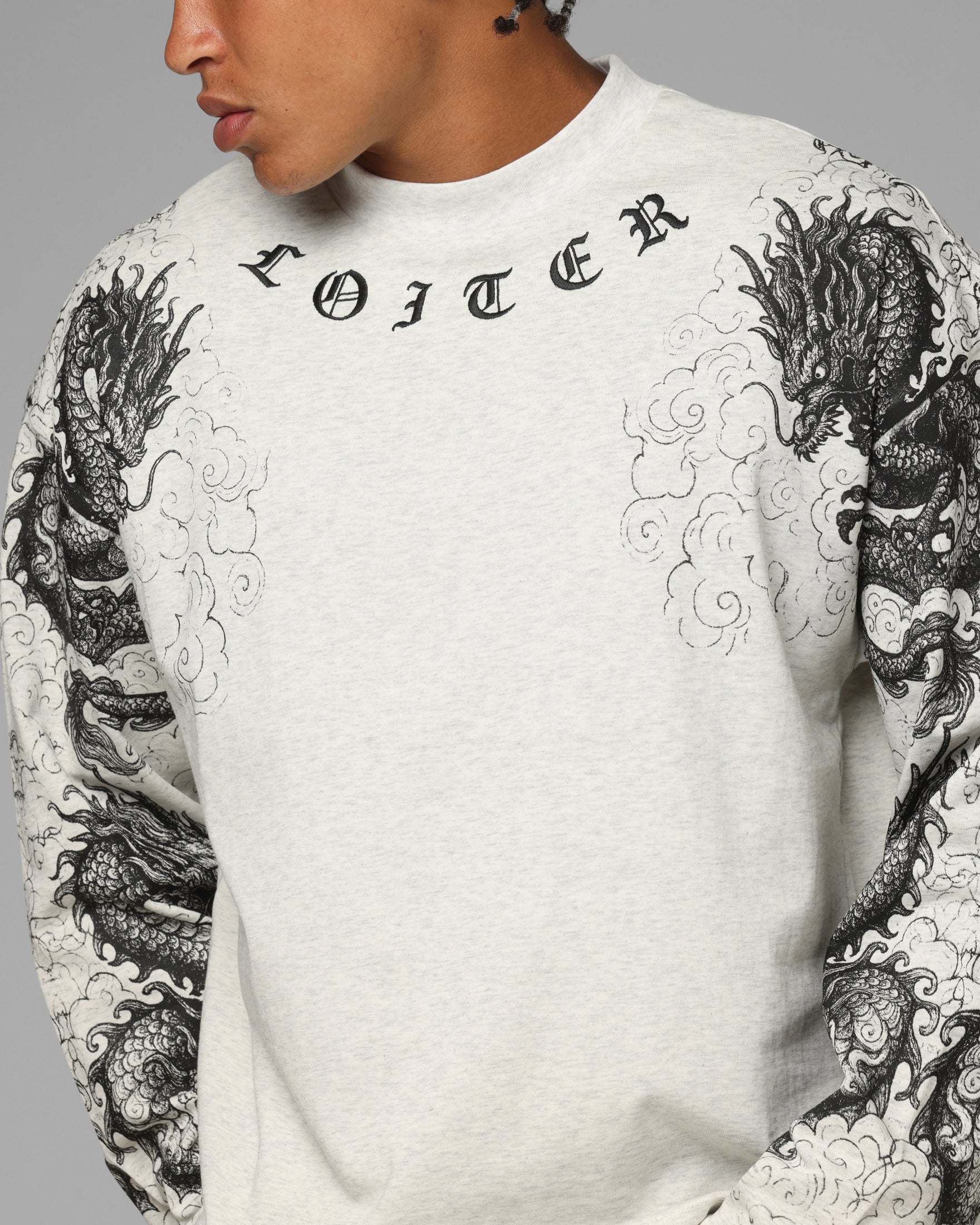 Loiter Dragon Tattoo Long Sleeve T-Shirt White - Image 7