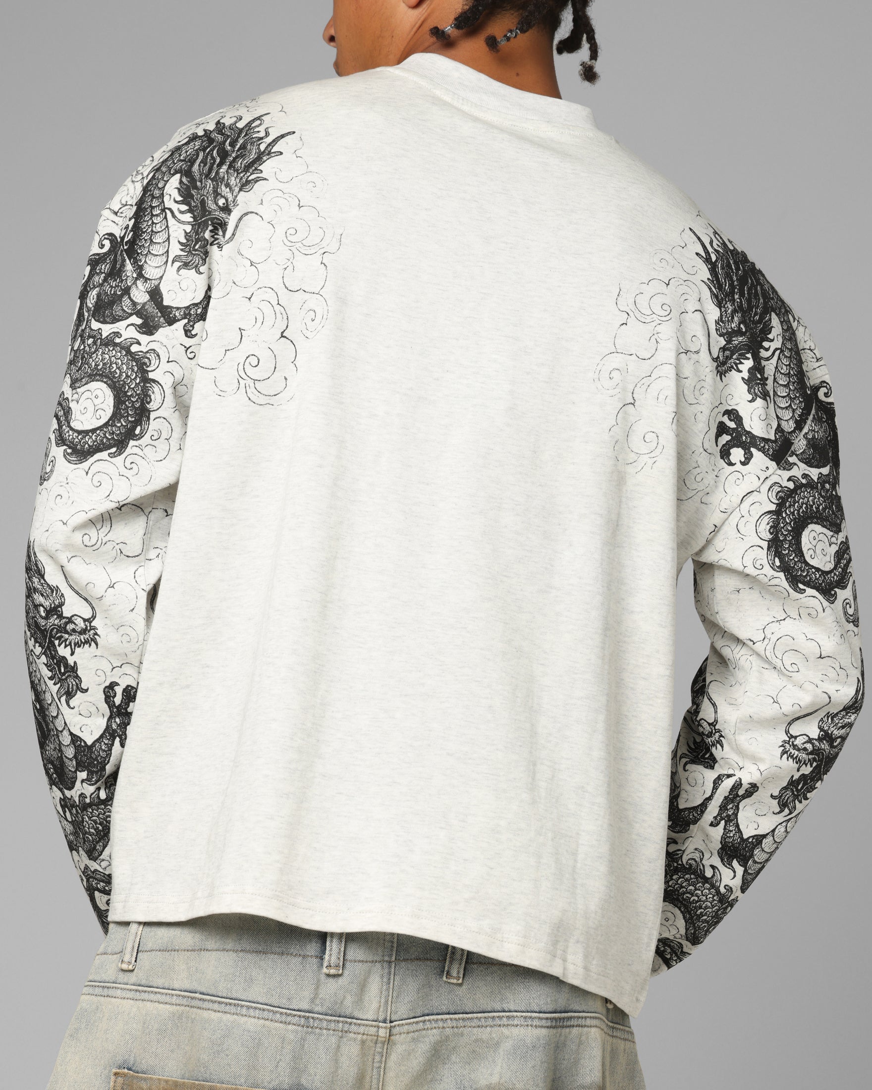 Loiter Dragon Tattoo Long Sleeve T-Shirt White - Image 8
