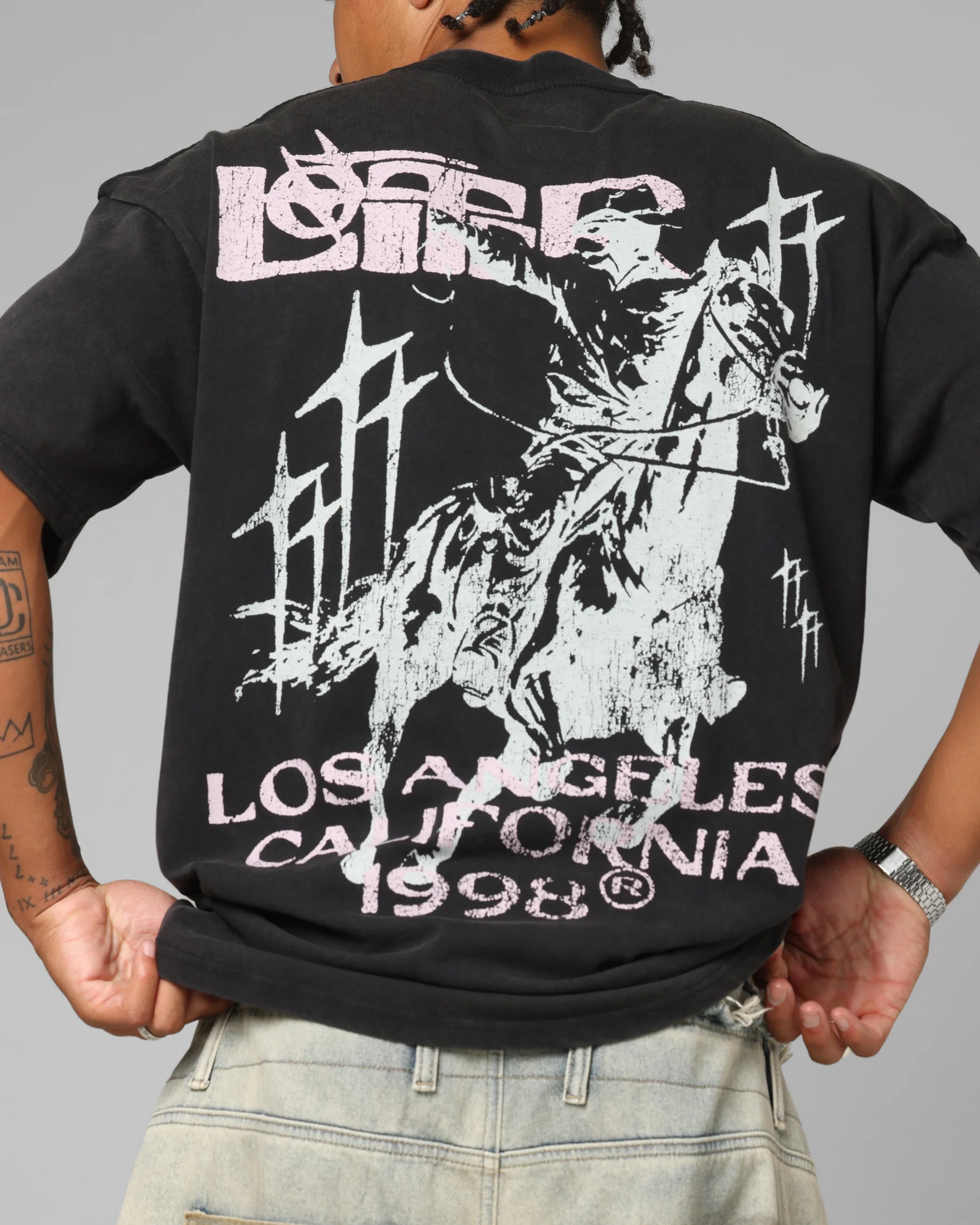 Loiter Dustborn T-Shirt Black Acidwash - Image 7