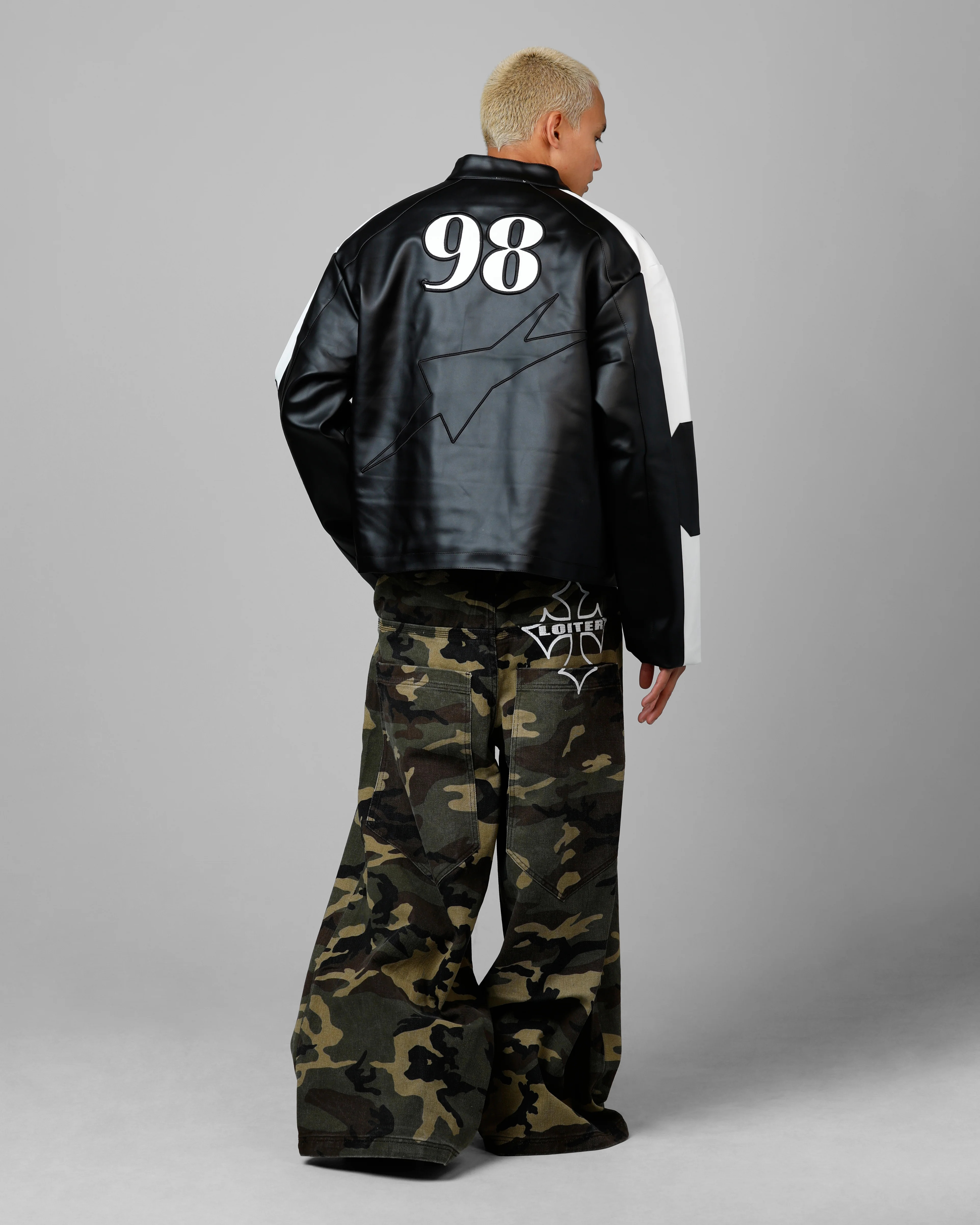 Loiter Engine Vegan Leather Jacket Black - Image 6