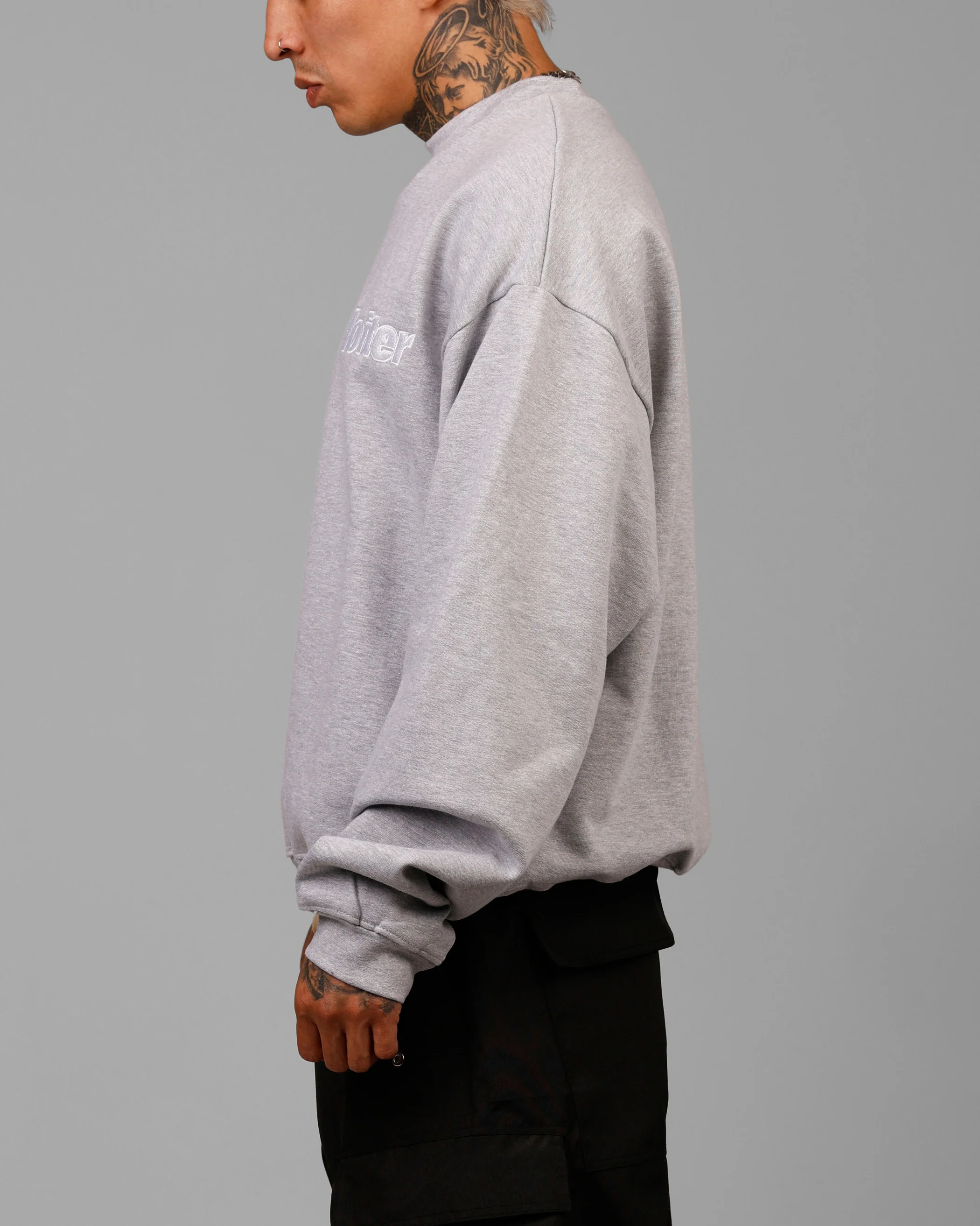 Loiter Freeway Crewneck Grey Marle - Image 5