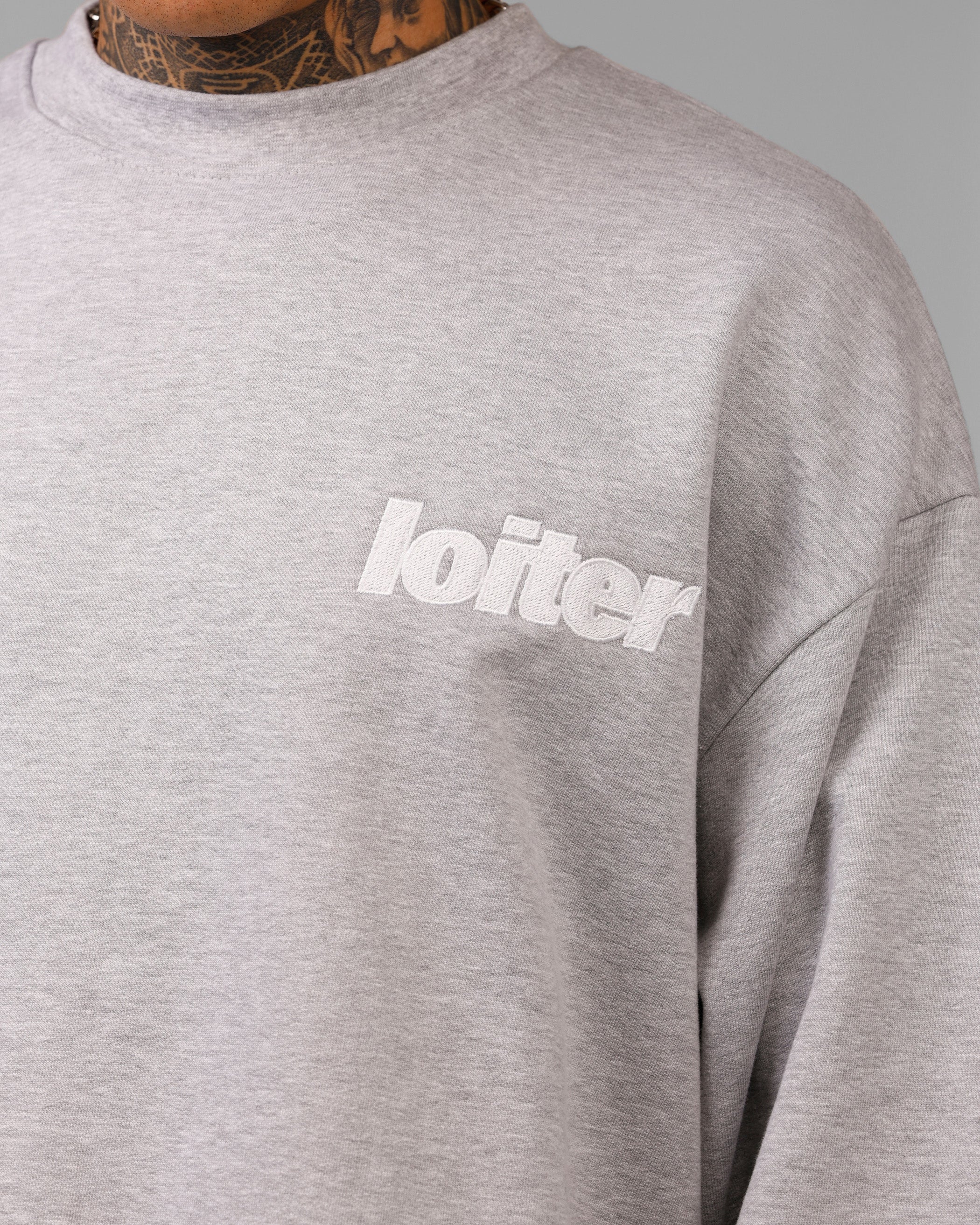 Loiter Freeway Crewneck Grey Marle - Image 7