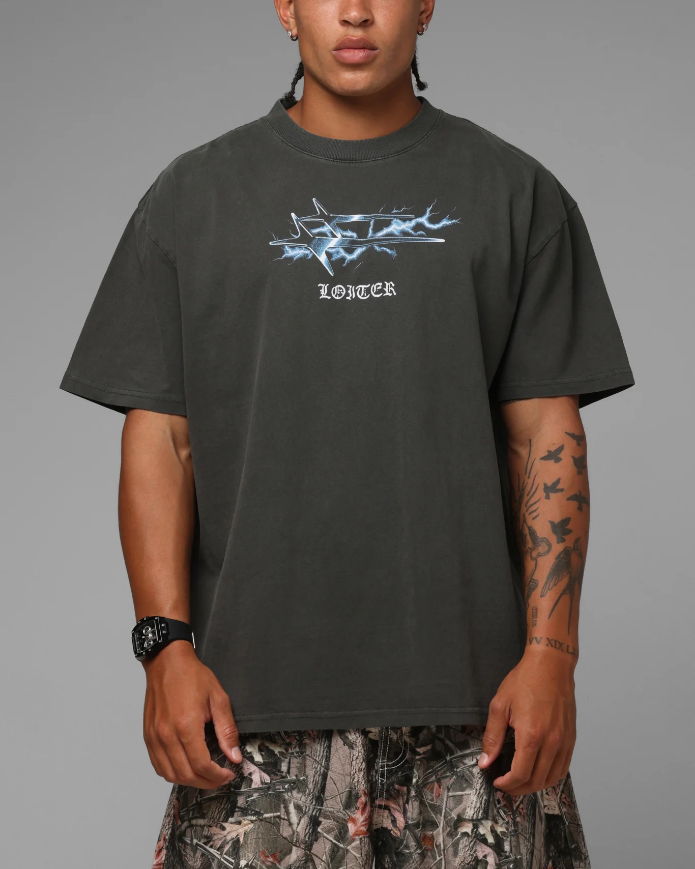 Loiter Frontier T-Shirt Black Wash - Image 2