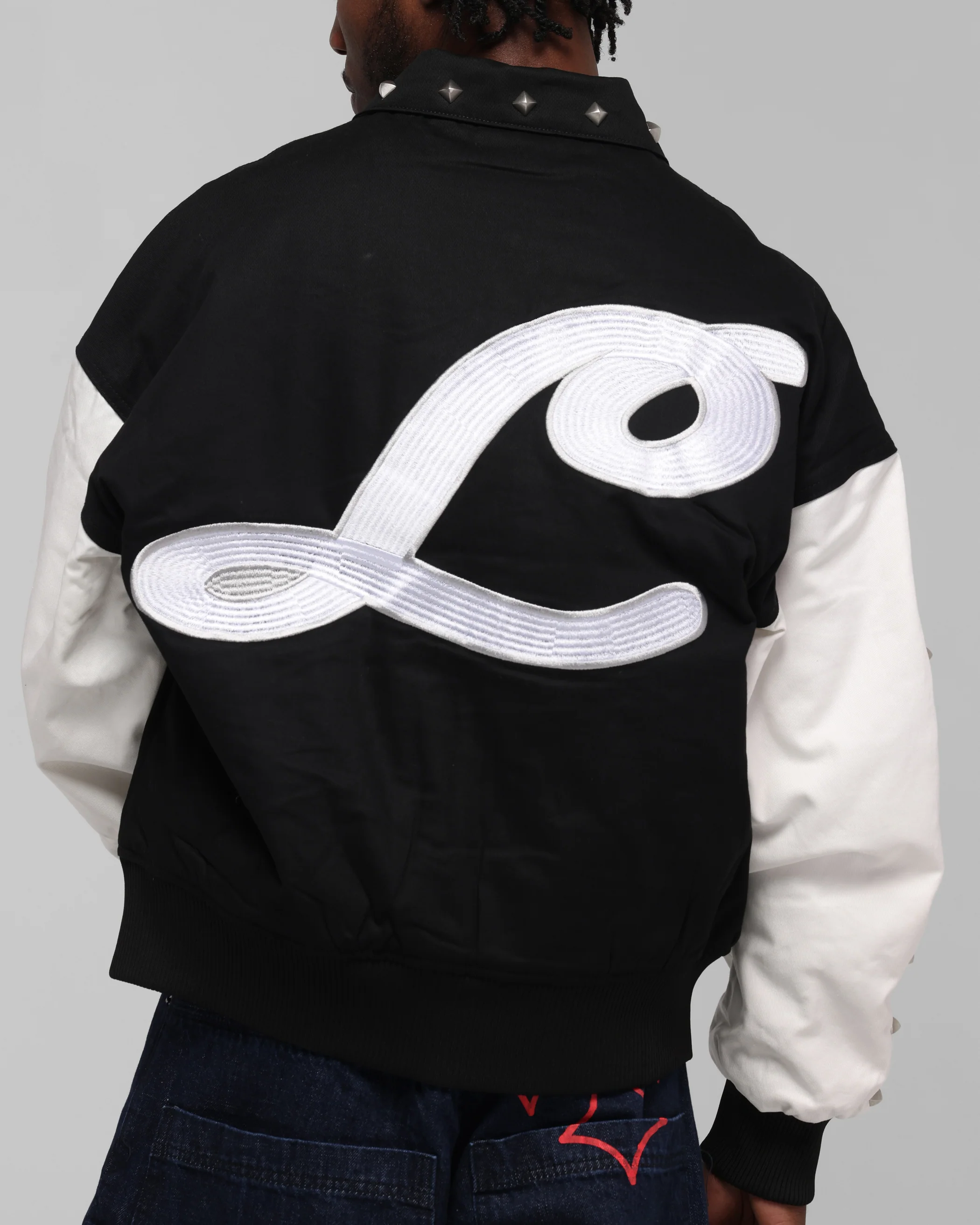 Loiter Frontier Varsity Jacket Black/Off White - Image 7