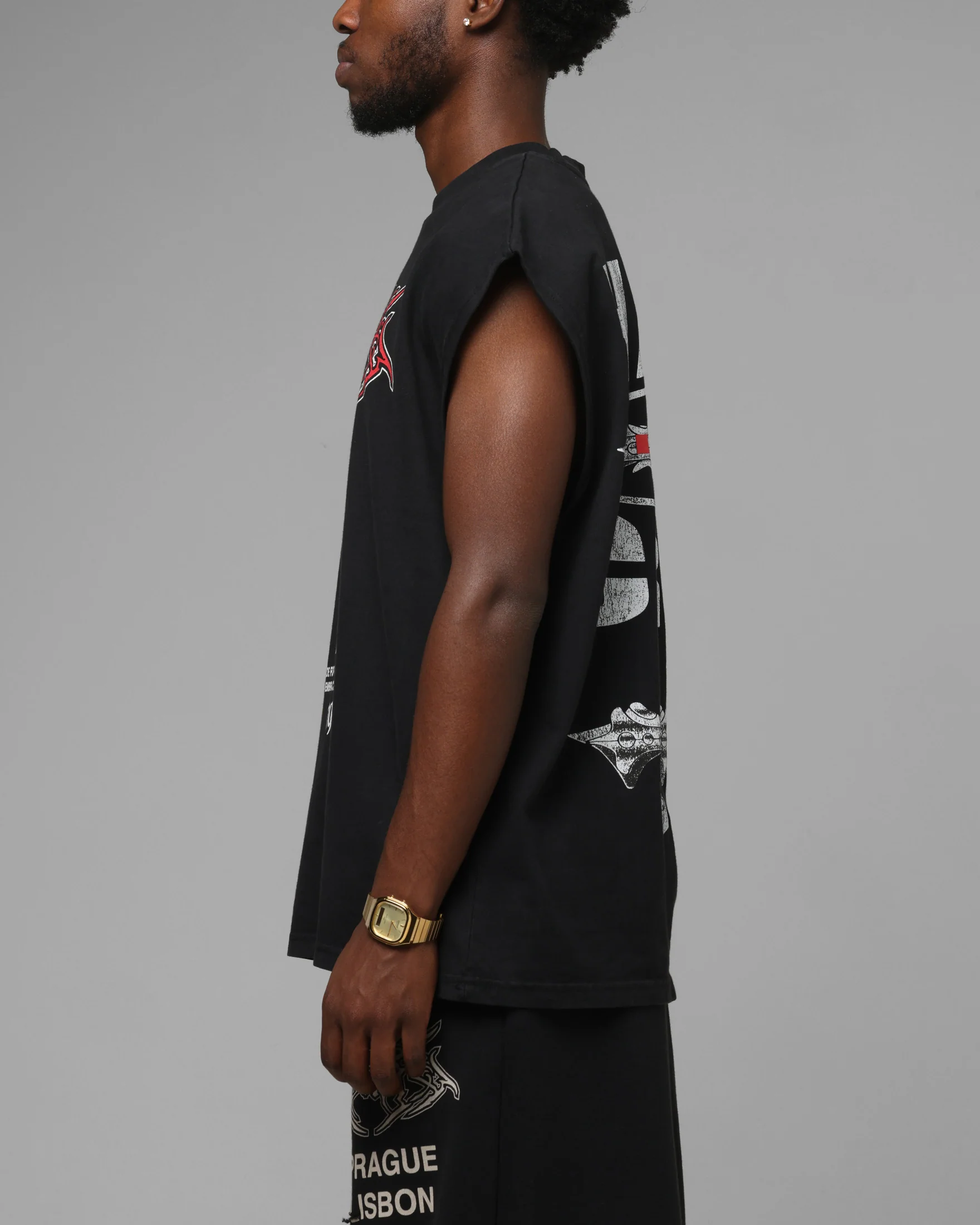 Loiter Hardcore Muscle T-Shirt Washed Black - Image 6