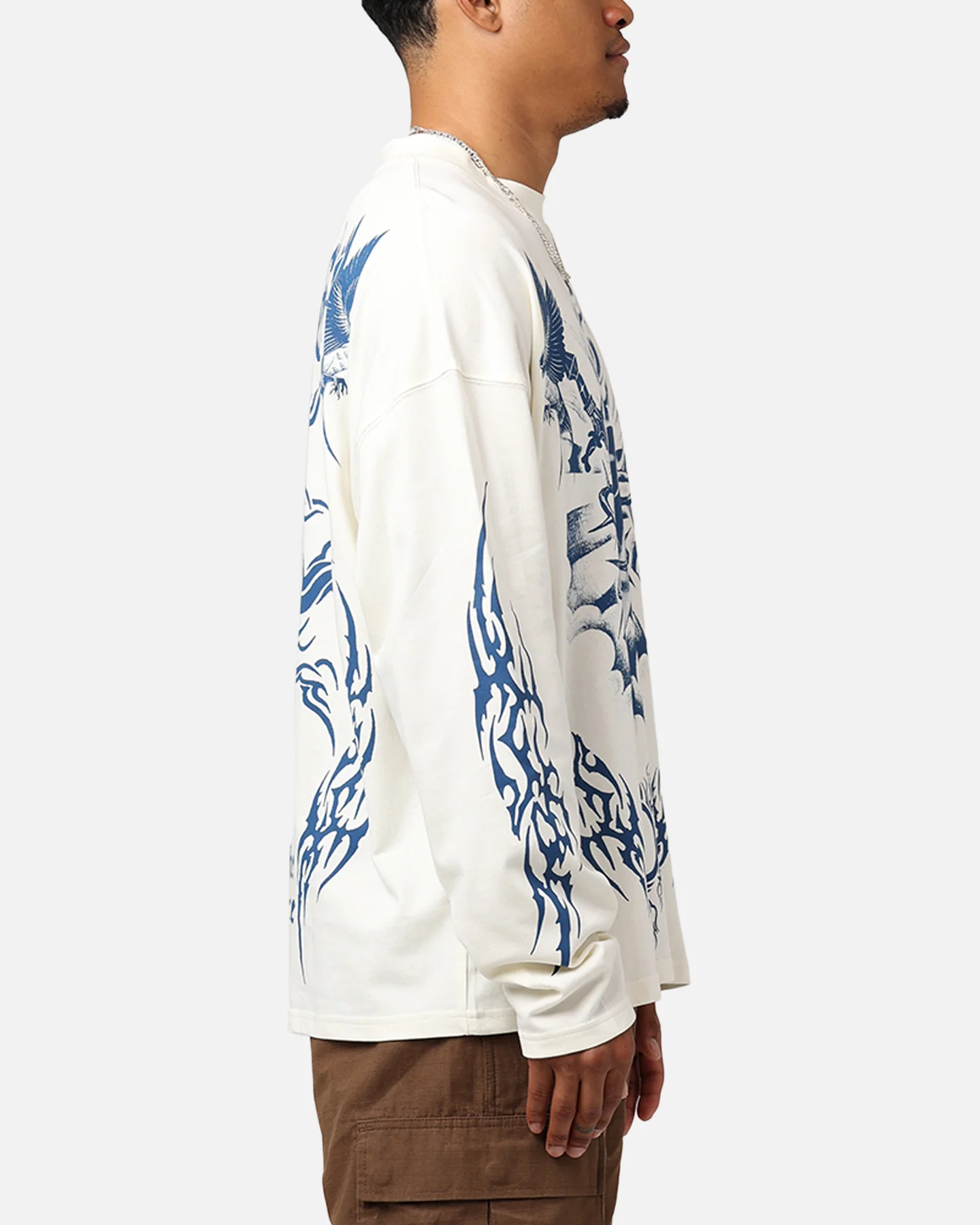 Loiter Hearts Ablaze Long Sleeve T-Shirt Off White - Image 4