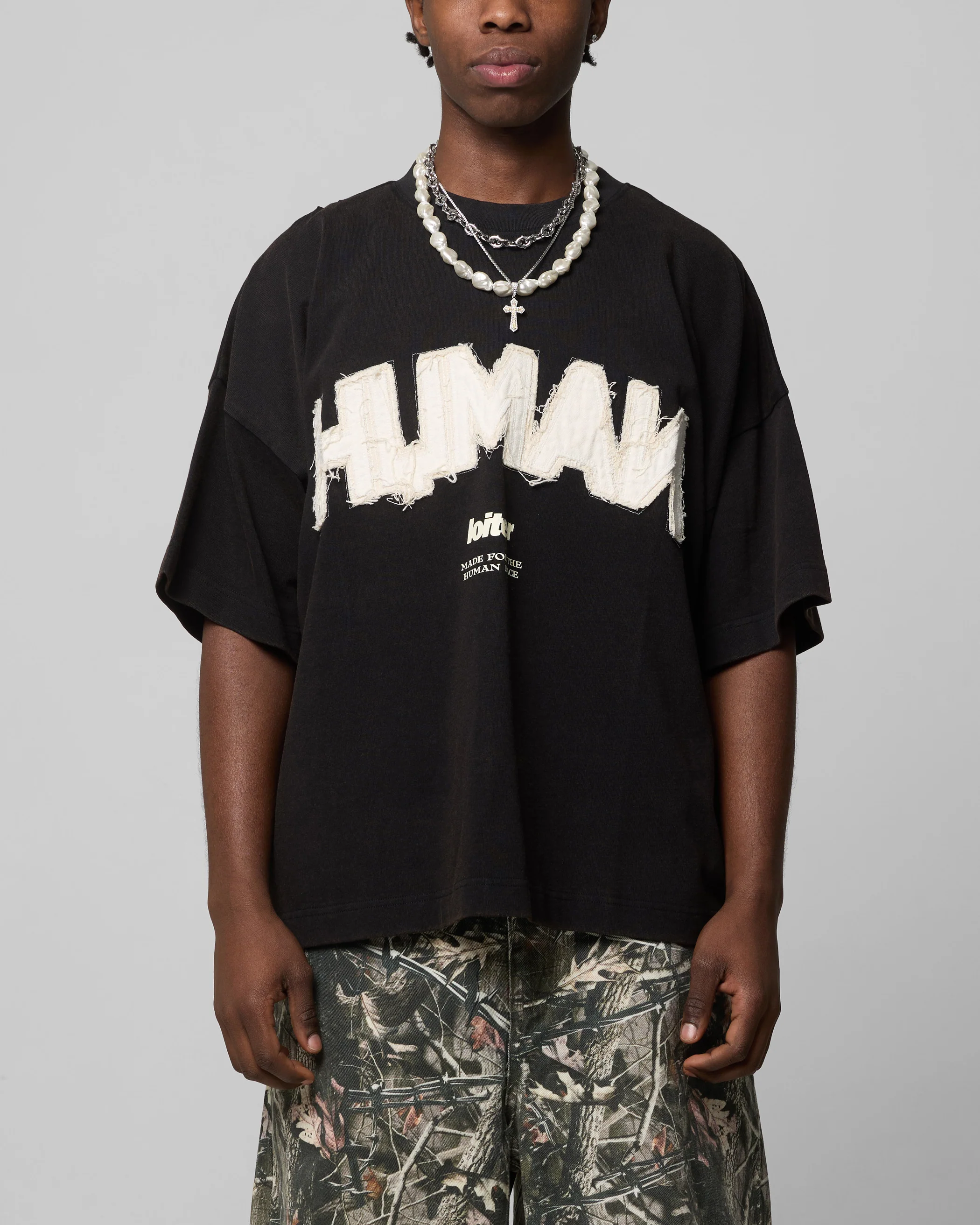 Loiter Human Box T-Shirt Vintage Black