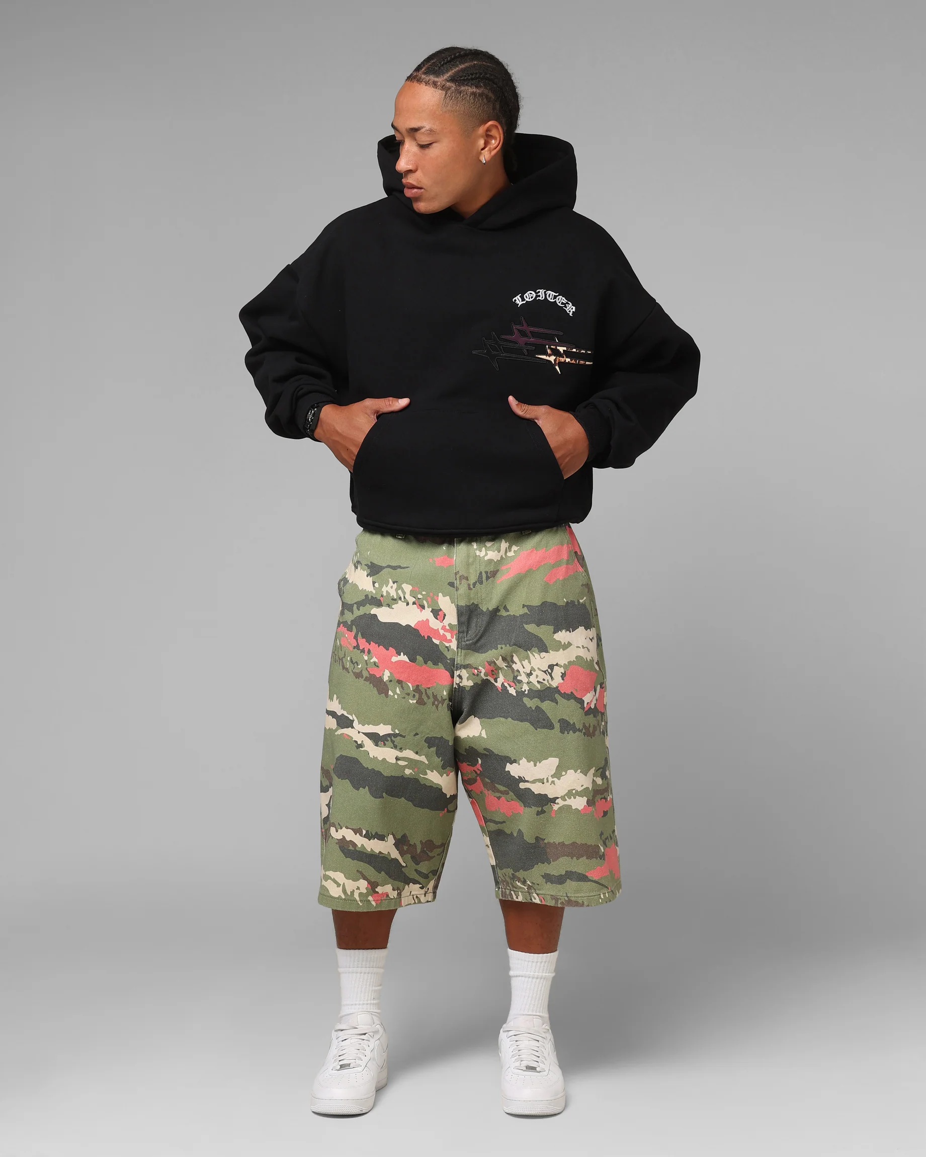 Loiter Hybrid Patch Shorts Camo - Image 2