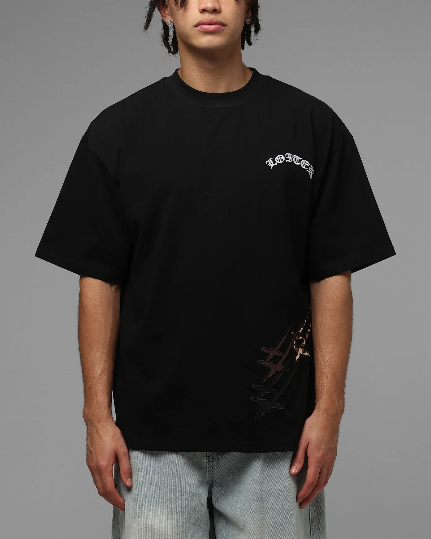 Loiter Hybrid Patch T-Shirt Black - Image 2