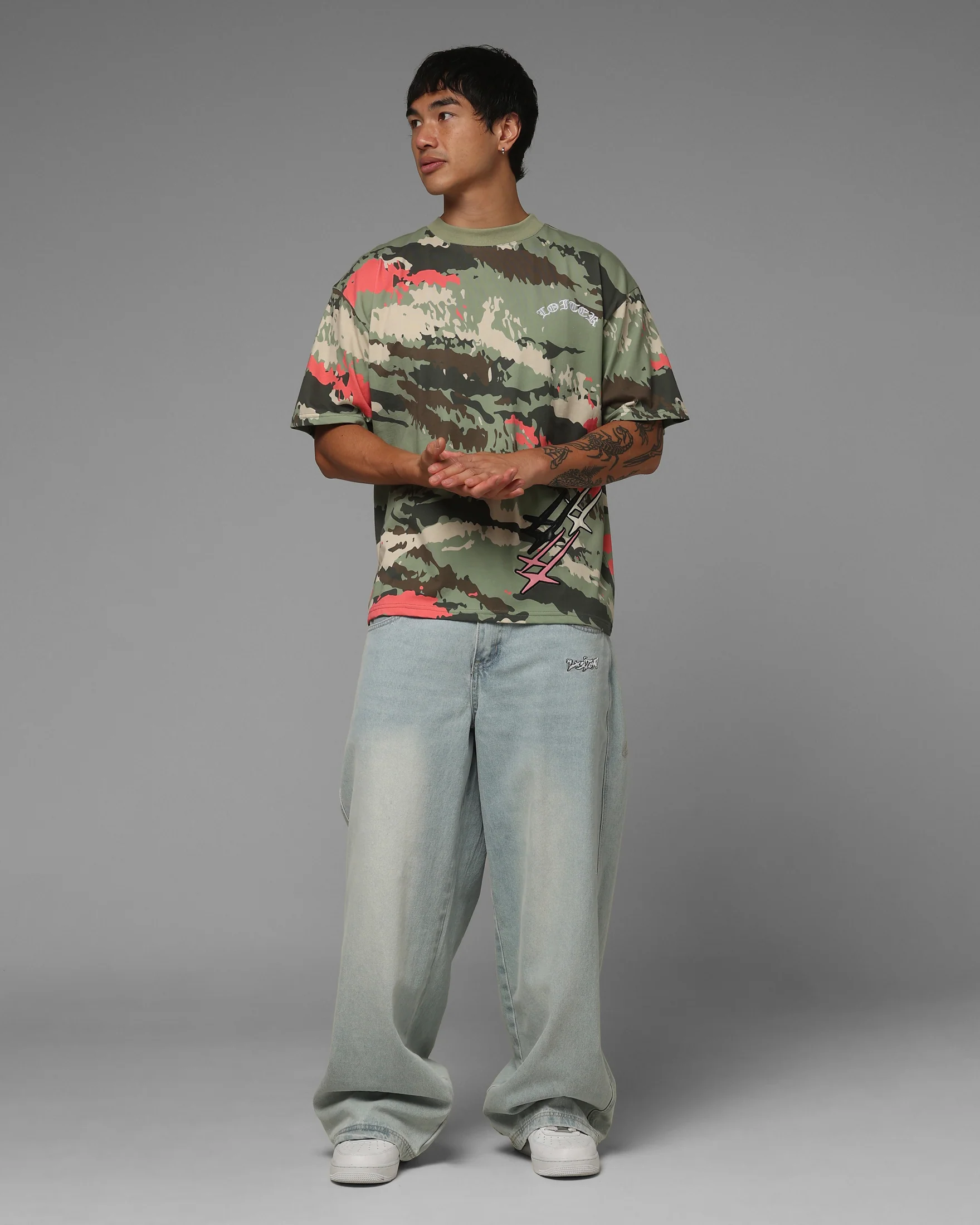 Loiter Hybrid Patch T-Shirt Camo - Image 4