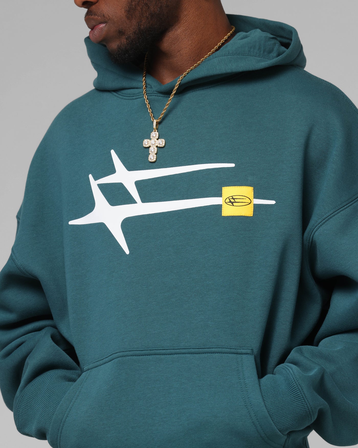 Loiter Hybrid Premium Hoodie Teal - Image 6