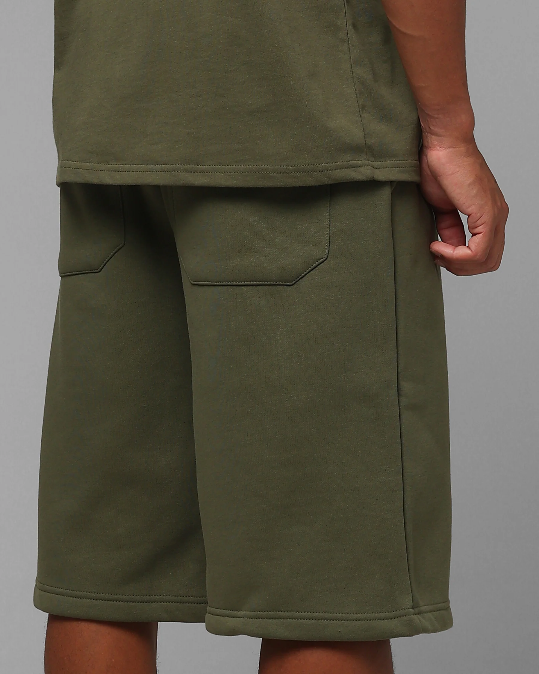 Loiter Hybrid Premium Shorts Olive/Pink - Image 3