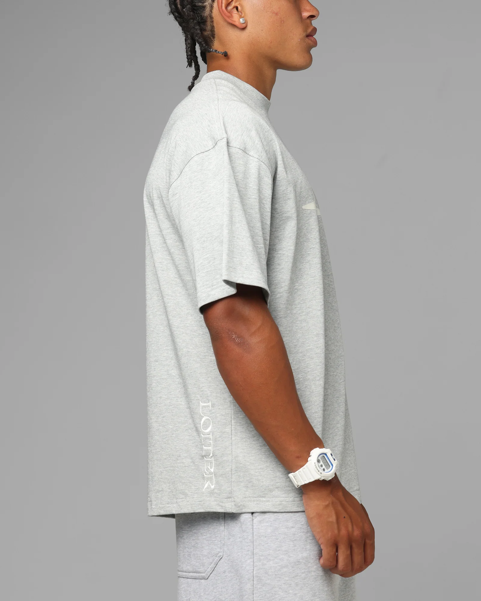 Loiter Hybrid Premium T-Shirt Grey Marle - Image 4
